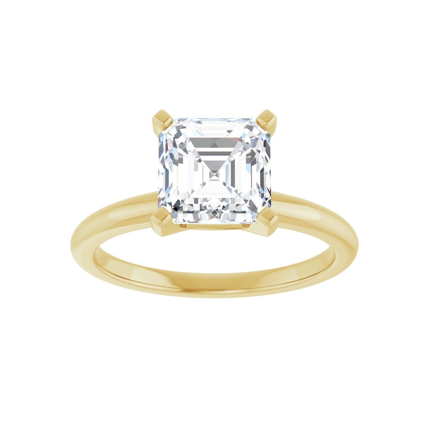 Asscher Engagement Ring | Metal Type=14K Yellow Gold | Center Stone Size=2 CT | Image 3
