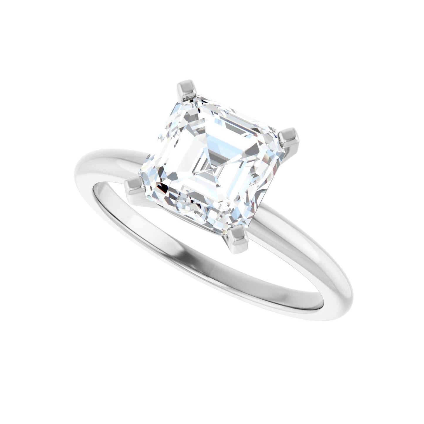 Asscher Engagement Ring | Metal Type=14K White Gold | Center Stone Size=2 CT | Image 5