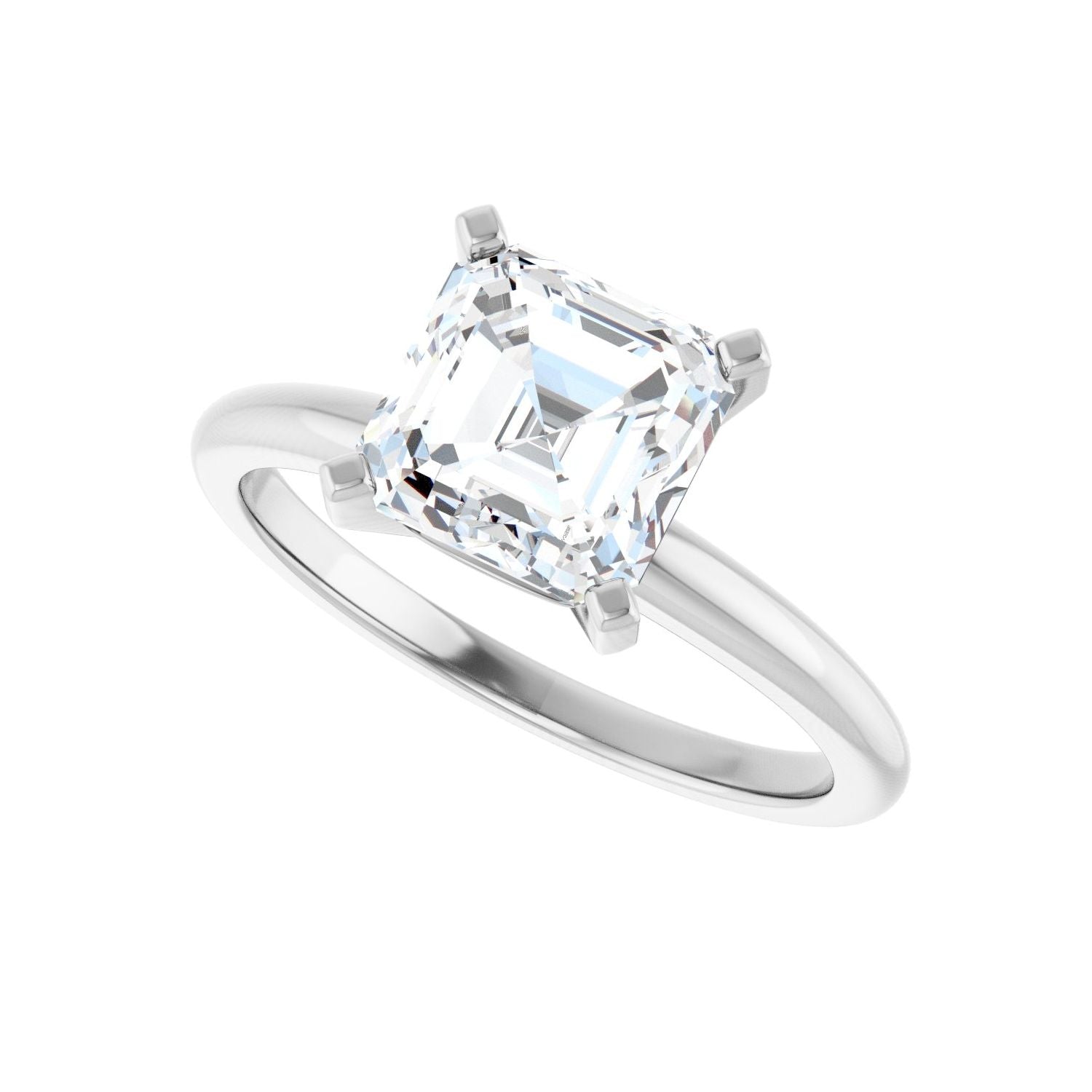 Asscher Engagement Ring | Metal Type=14K White Gold | Center Stone Size=2 CT | Image 5