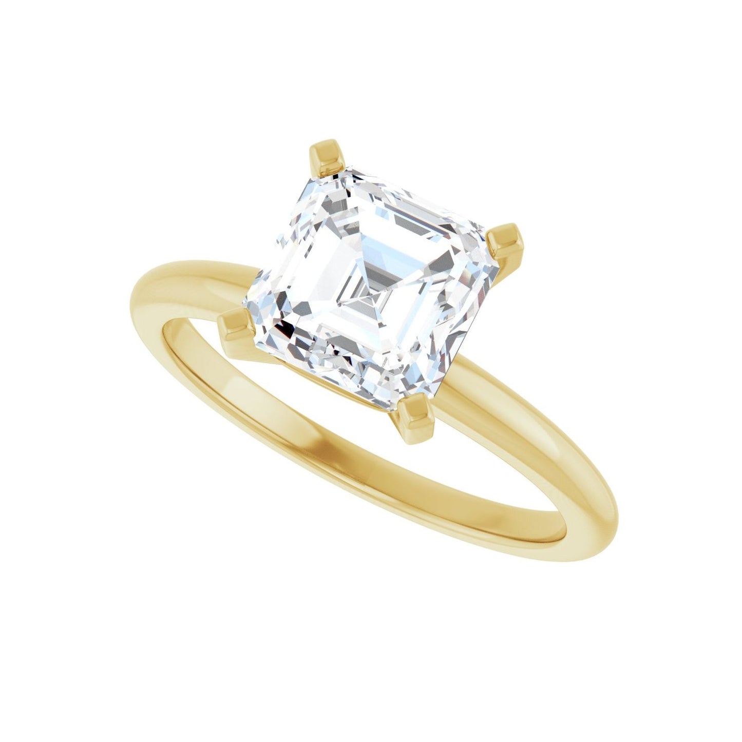 Asscher Engagement Ring | Metal Type=14K Yellow Gold | Center Stone Size=2 CT | Image 5