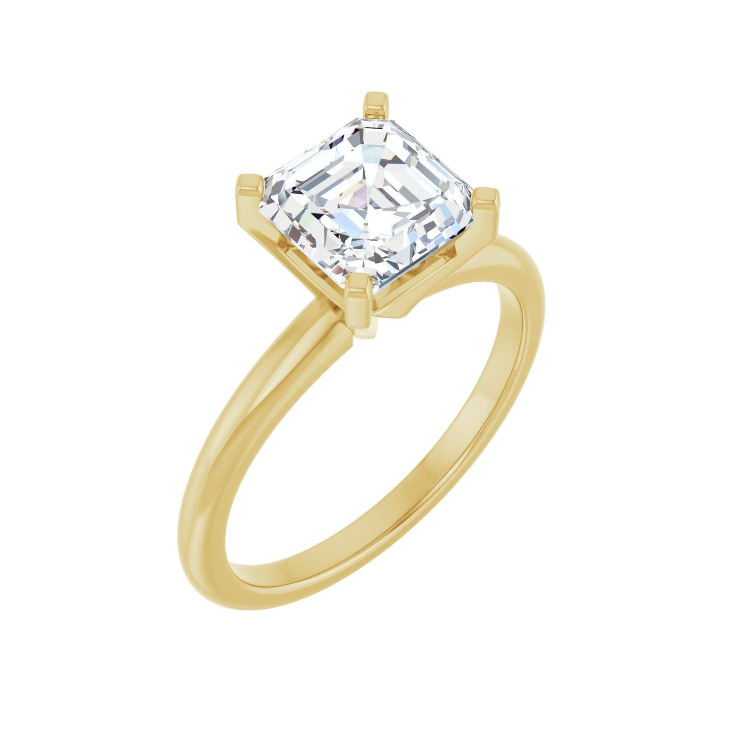 Asscher Engagement Ring | Metal Type=14K Yellow Gold | Center Stone Size=2 CT | Image 1