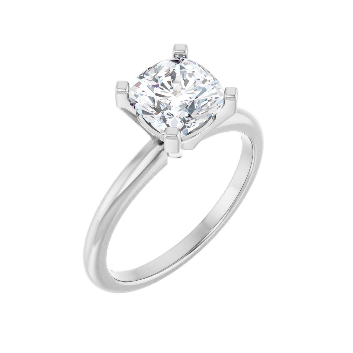 Cushion Engagement Ring | Metal Type=14K White Gold | Center Stone Size=2 CT | Image 1