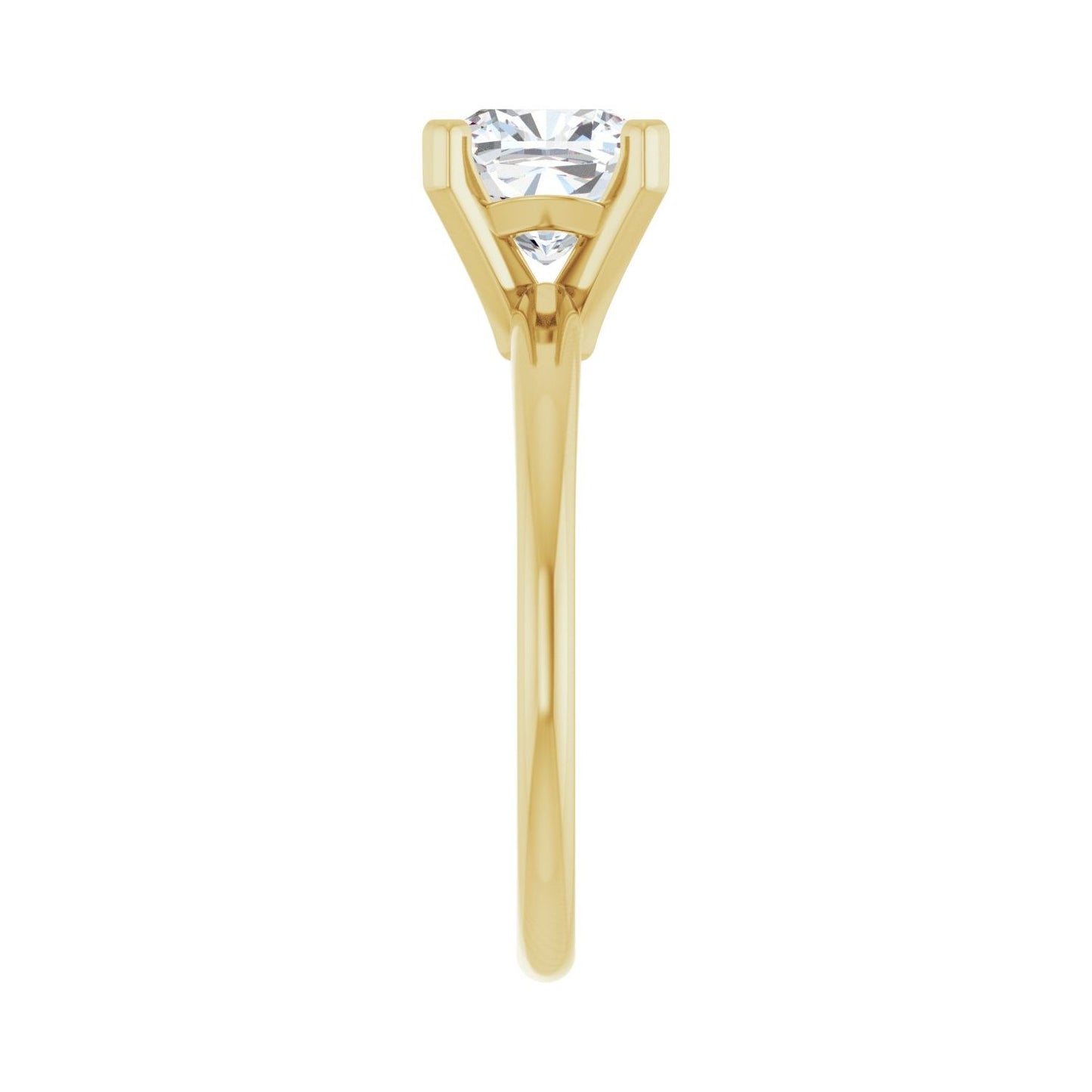 Cushion Engagement Ring | Metal Type=14K Yellow Gold | Center Stone Size=2 CT | Image 4