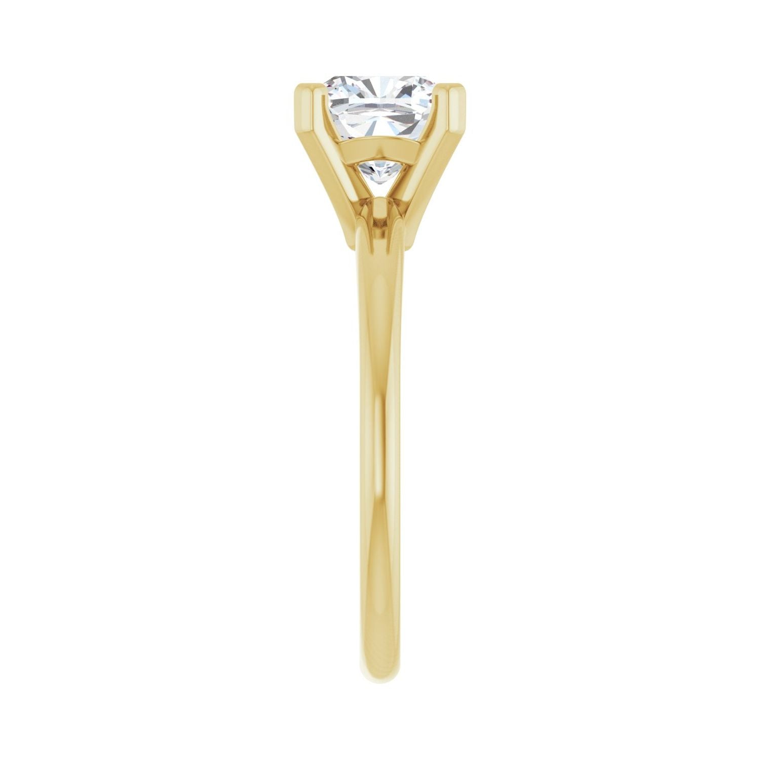 Cushion Engagement Ring | Metal Type=14K Yellow Gold | Center Stone Size=2 CT | Image 4