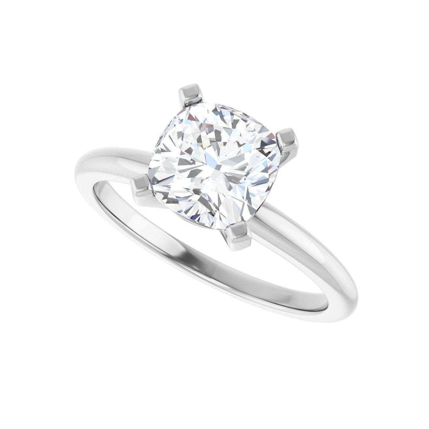 Cushion Engagement Ring | Metal Type=14K White Gold | Center Stone Size=2 CT | Image 5