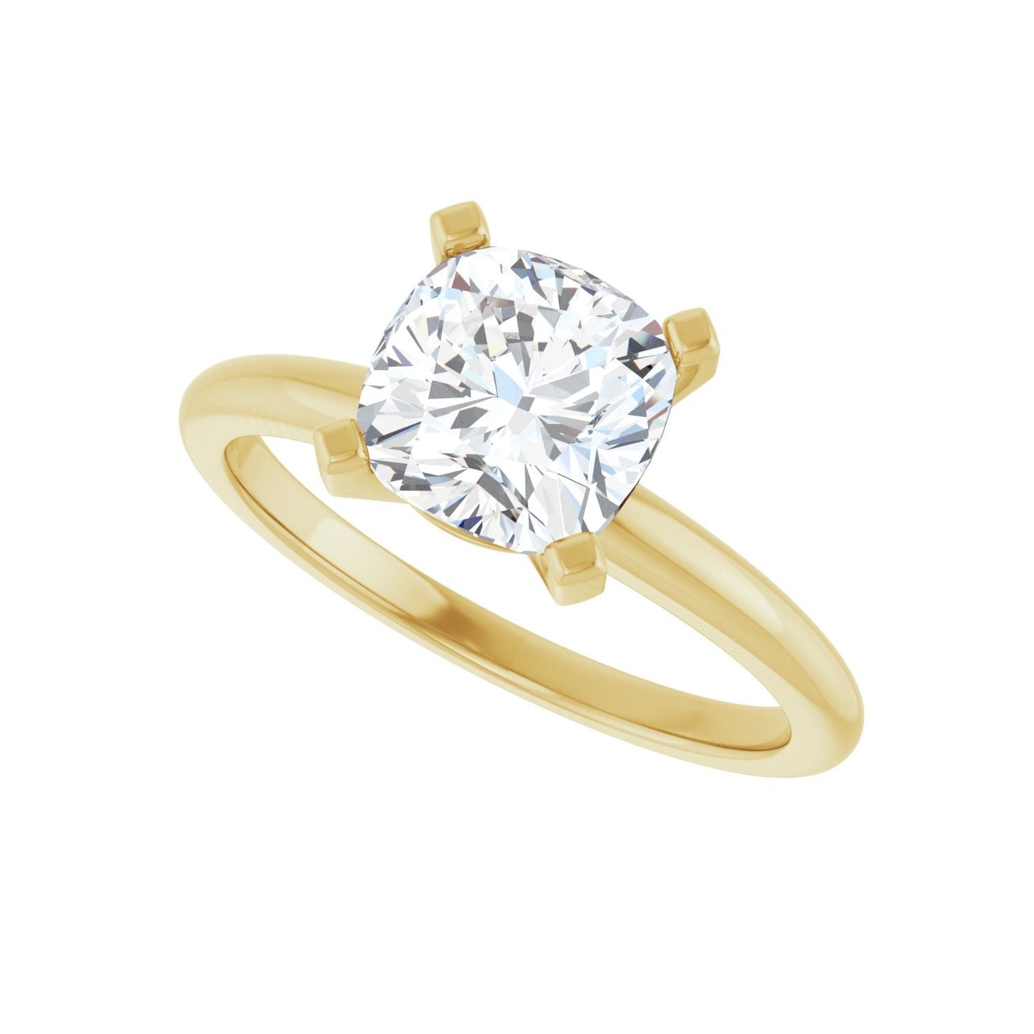 Cushion Engagement Ring | Metal Type=14K Yellow Gold | Center Stone Size=2 CT | Image 5