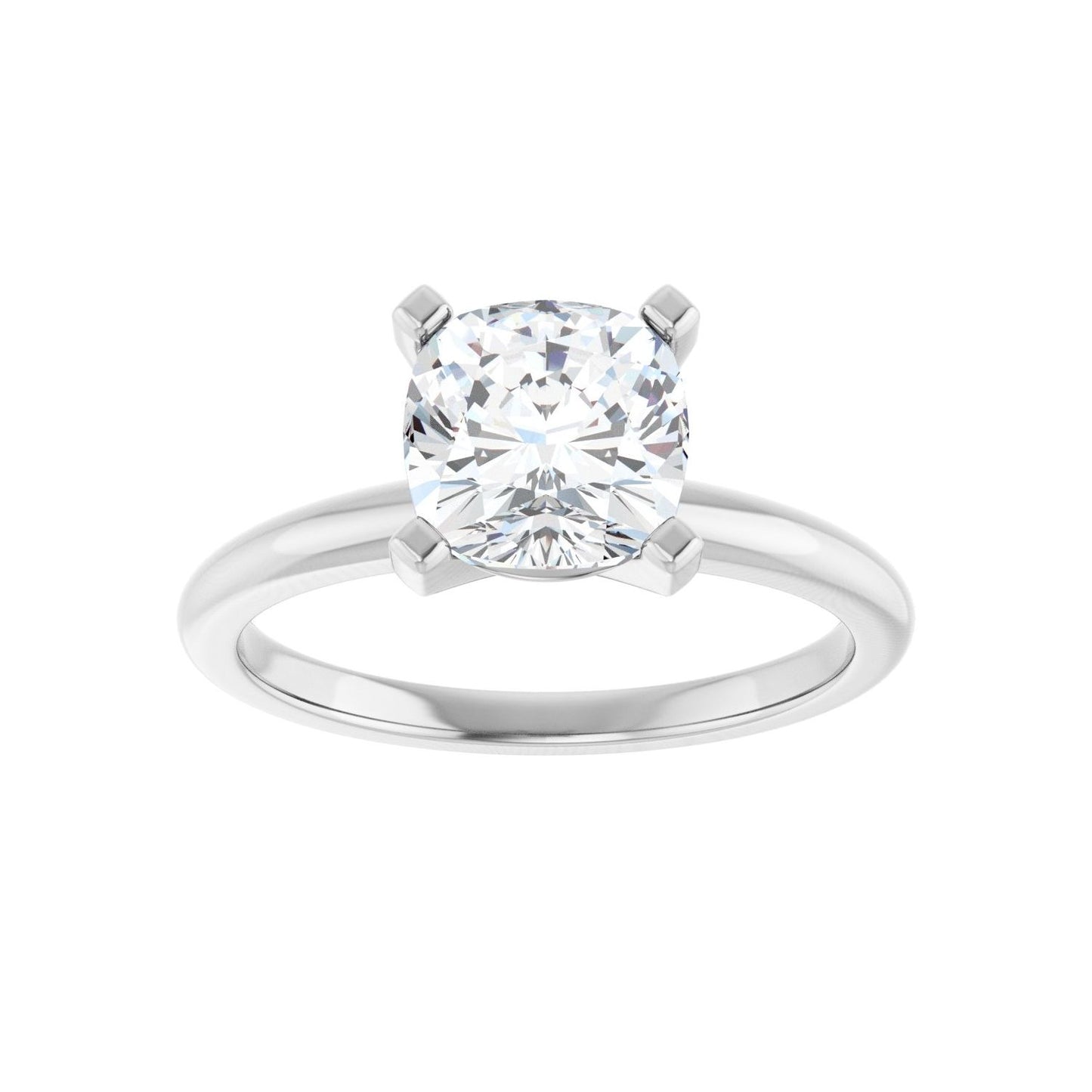 Cushion Engagement Ring | Metal Type=14K White Gold | Center Stone Size=2 CT | Image 3