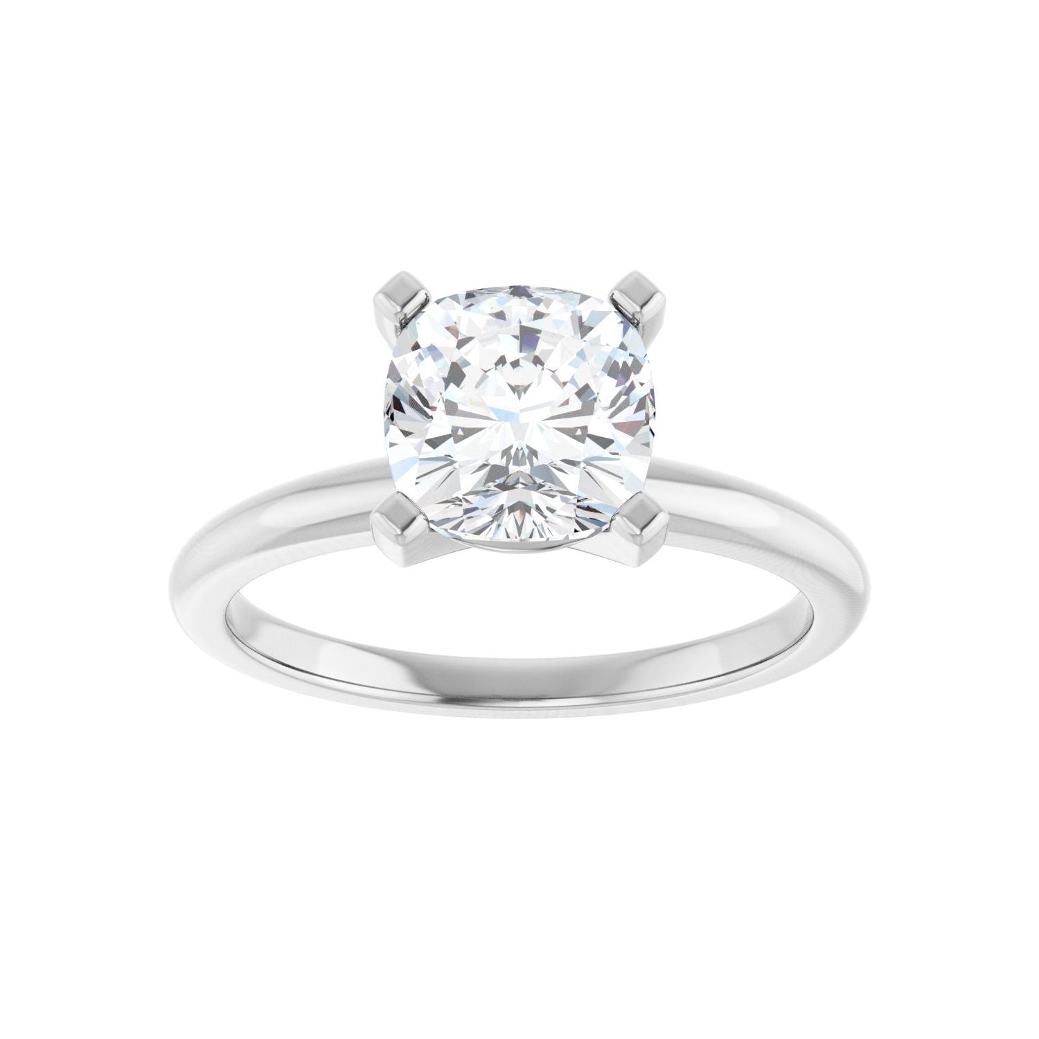 Cushion Engagement Ring | Metal Type=14K White Gold | Center Stone Size=2 CT | Image 3