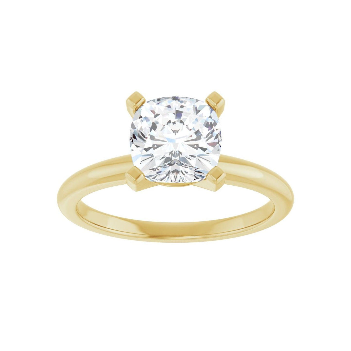 Cushion Engagement Ring | Metal Type=14K Yellow Gold | Center Stone Size=2 CT | Image 3