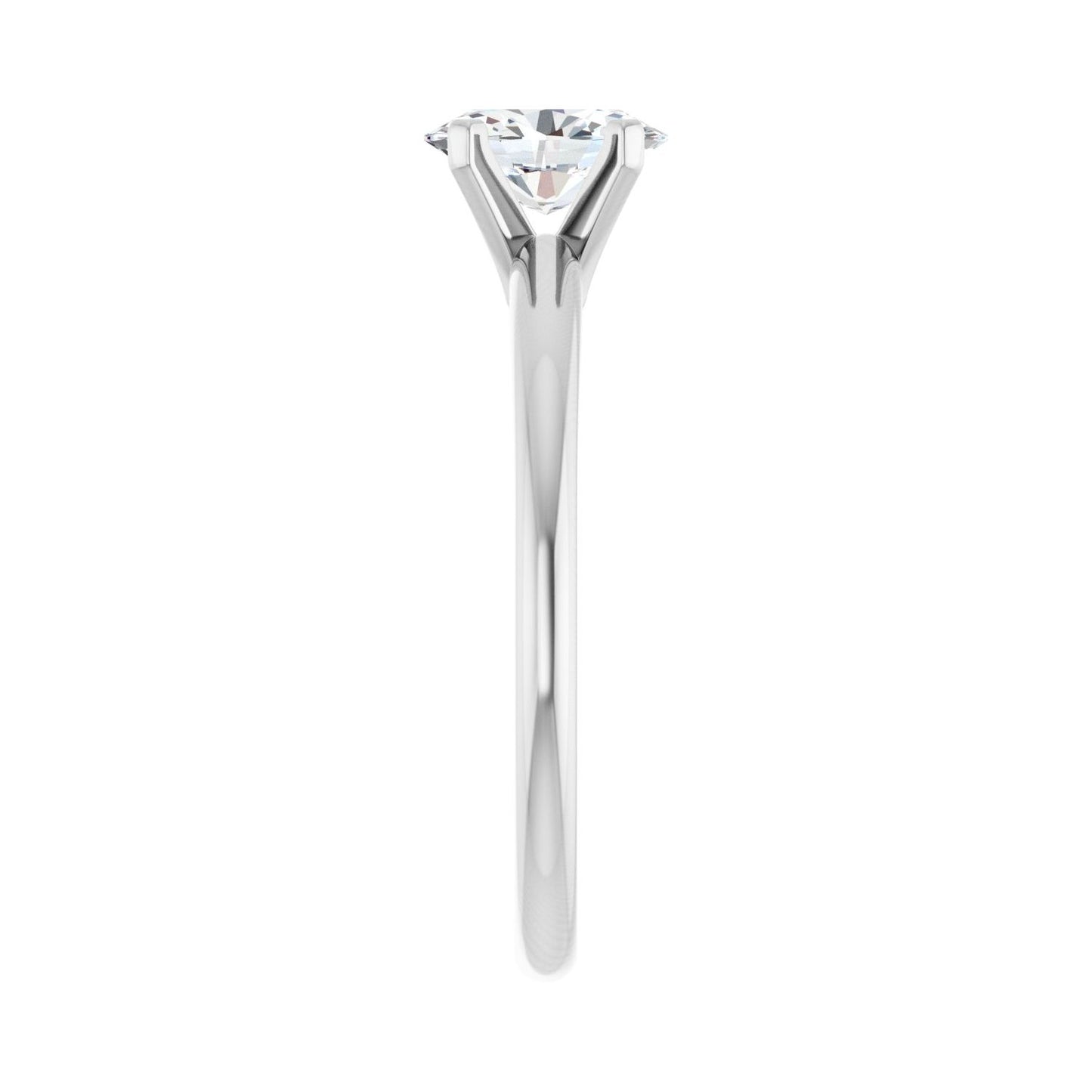Oval Engagement Ring | Metal Type=14K White Gold | Center Stone Size=1 CT | Image 4