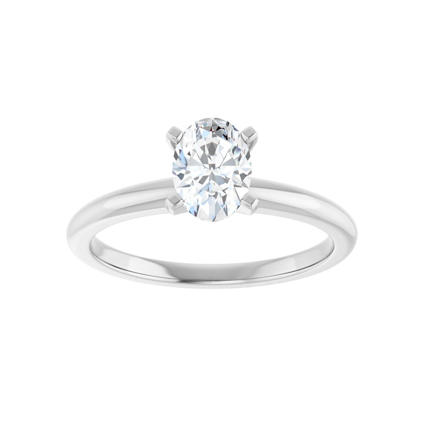 Oval Engagement Ring | Metal Type=14K White Gold | Center Stone Size=1 CT | Image 3