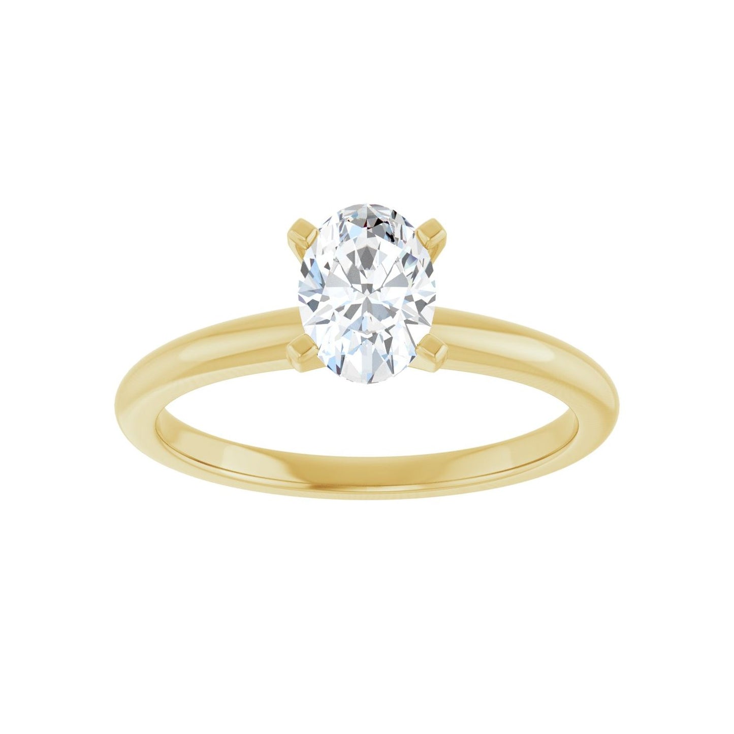 Oval Engagement Ring | Metal Type=14K Yellow Gold | Center Stone Size=1 CT | Image 3