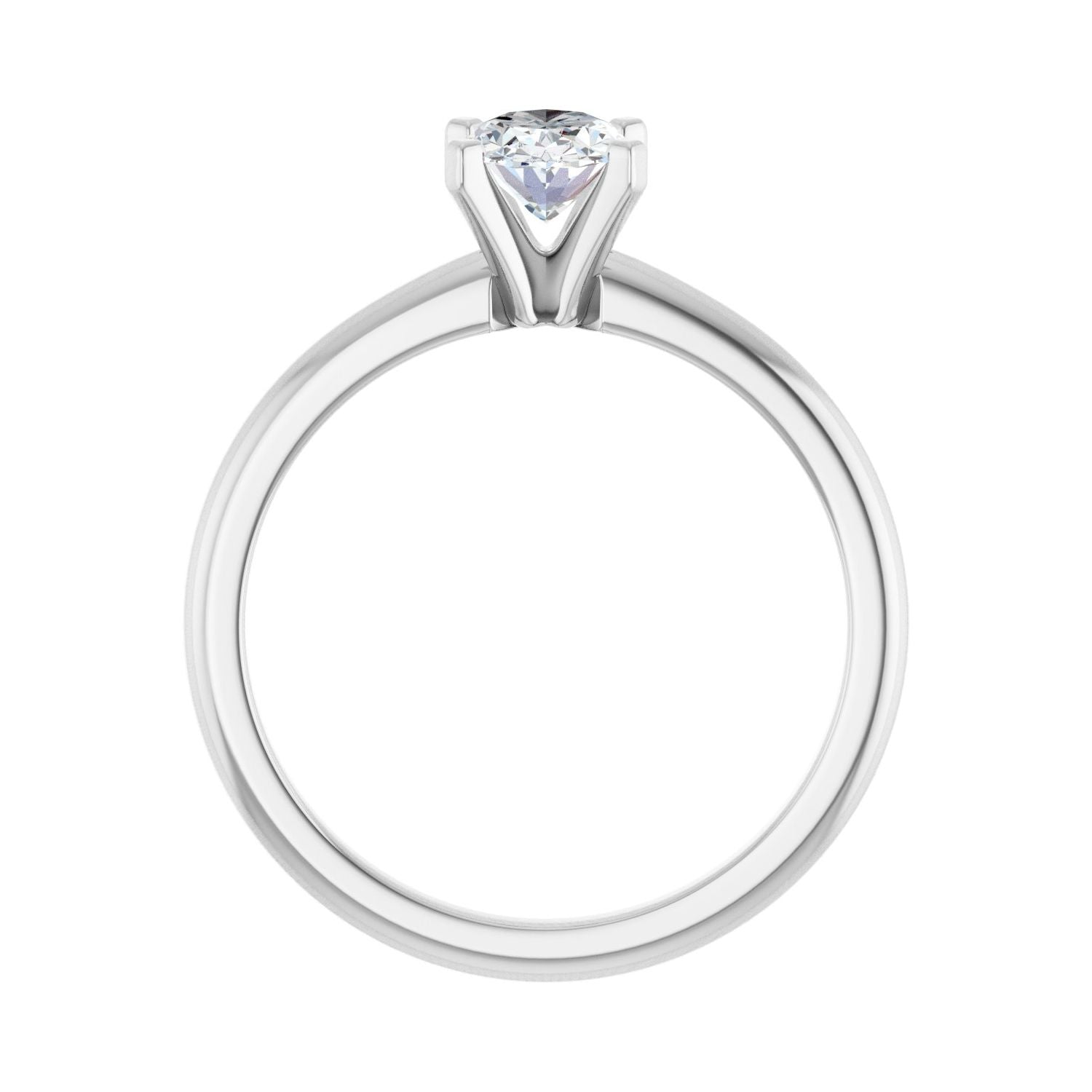 Oval Engagement Ring | Metal Type=14K White Gold | Center Stone Size=1 CT | Image 2