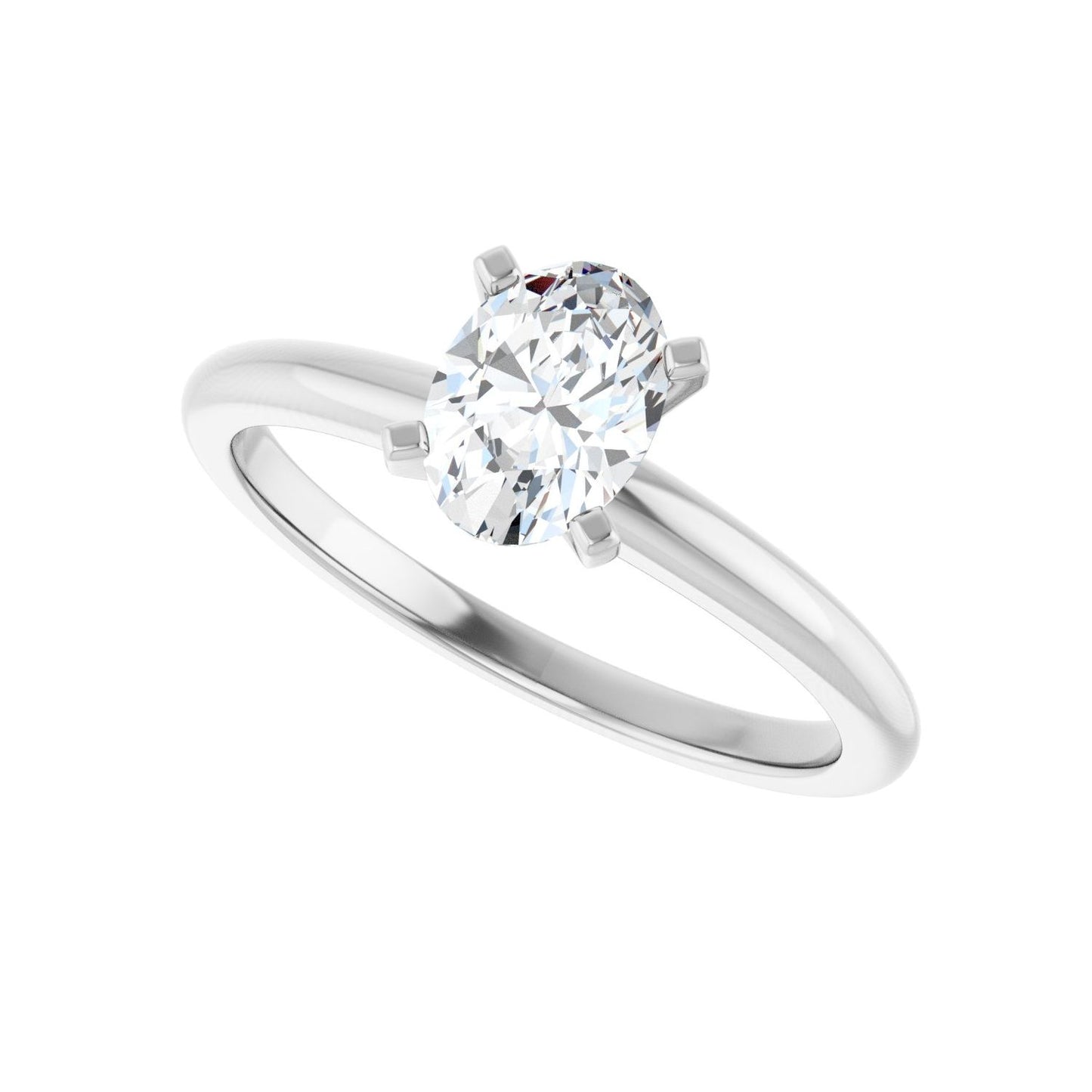Oval Engagement Ring | Metal Type=14K White Gold | Center Stone Size=1 CT | Image 5