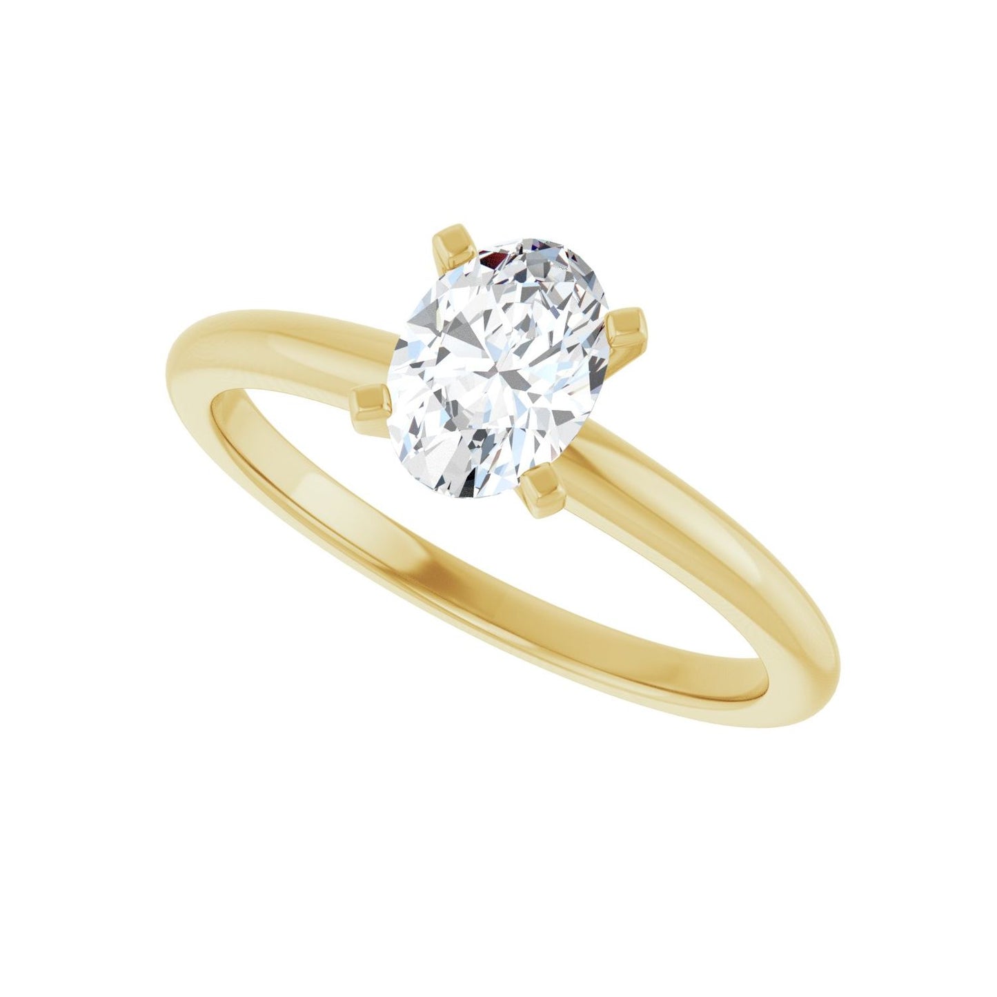 Oval Engagement Ring | Metal Type=14K Yellow Gold | Center Stone Size=1 CT | Image 5