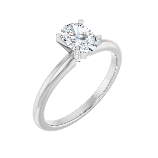 Oval Engagement Ring | Metal Type=14K White Gold | Center Stone Size=1 CT | Image 1