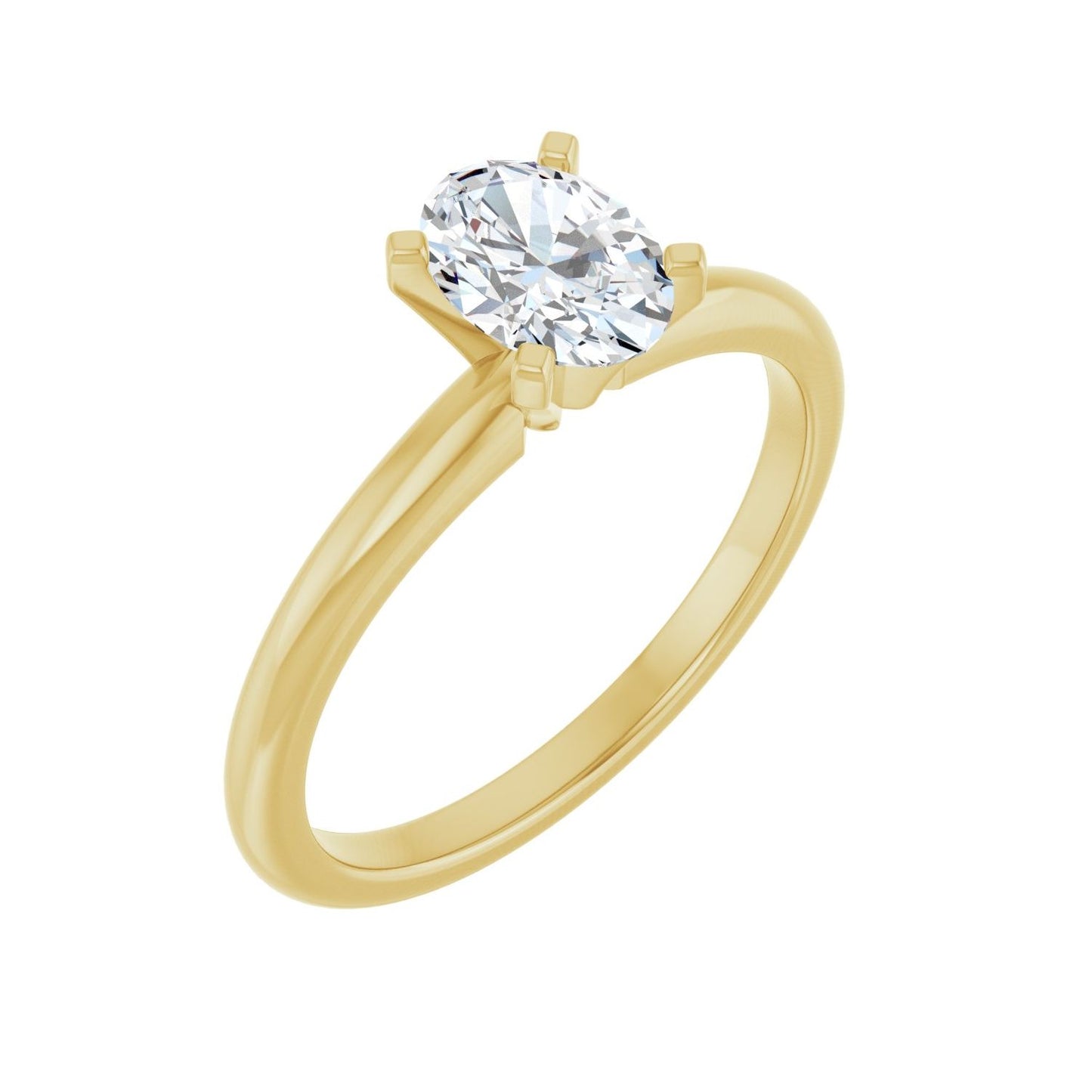 Oval Engagement Ring | Metal Type=14K Yellow Gold | Center Stone Size=1 CT | Image 1