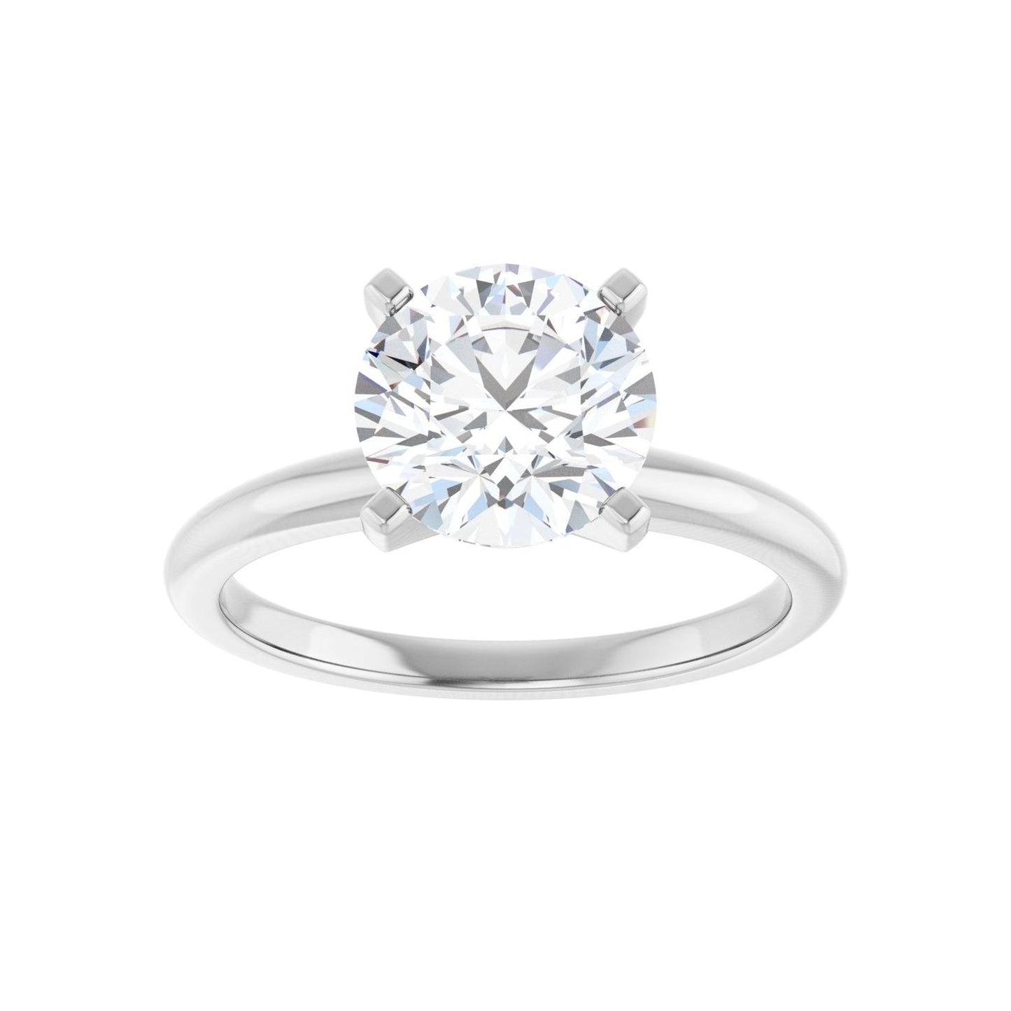 Round Engagement Ring | Metal Type=14K White Gold | Center Stone Size=2 CT | Image 3
