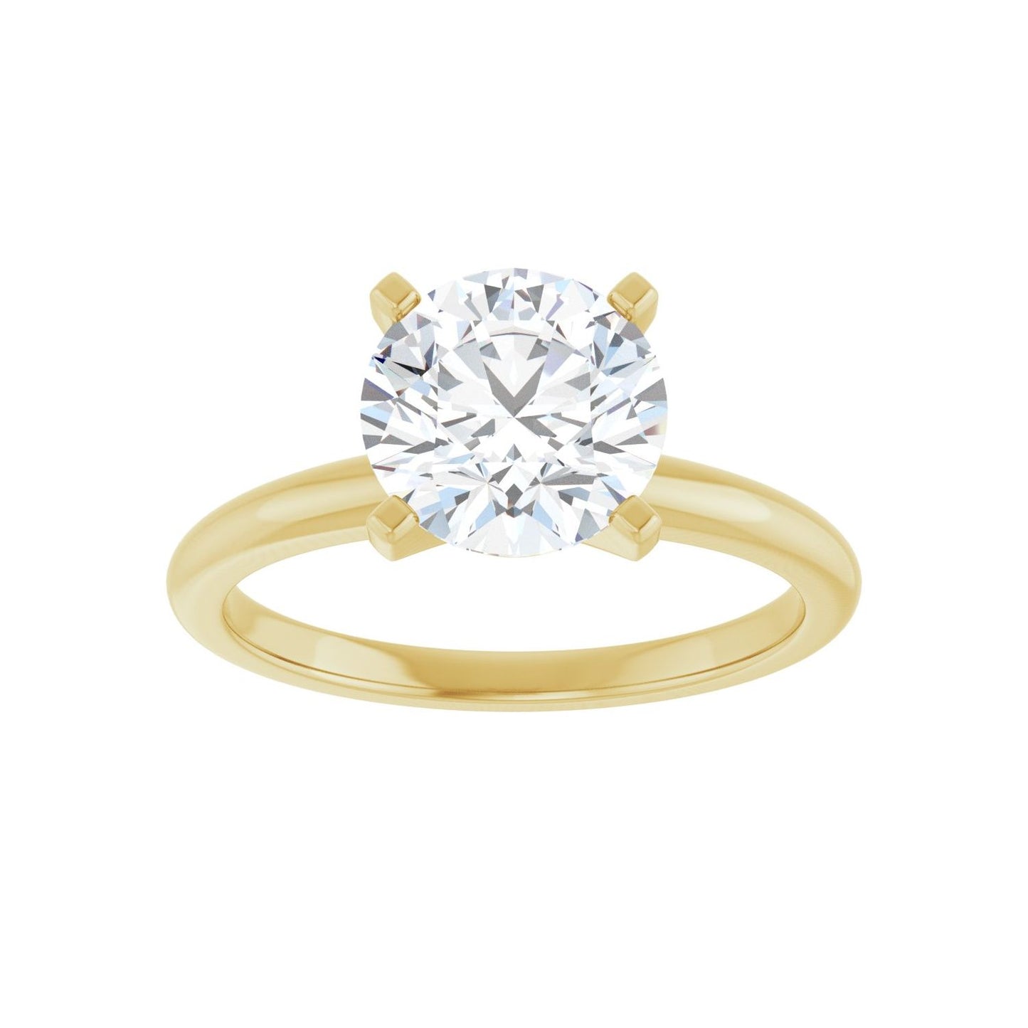 Round Engagement Ring | Metal Type=14K Yellow Gold | Center Stone Size=2 CT | Image 3