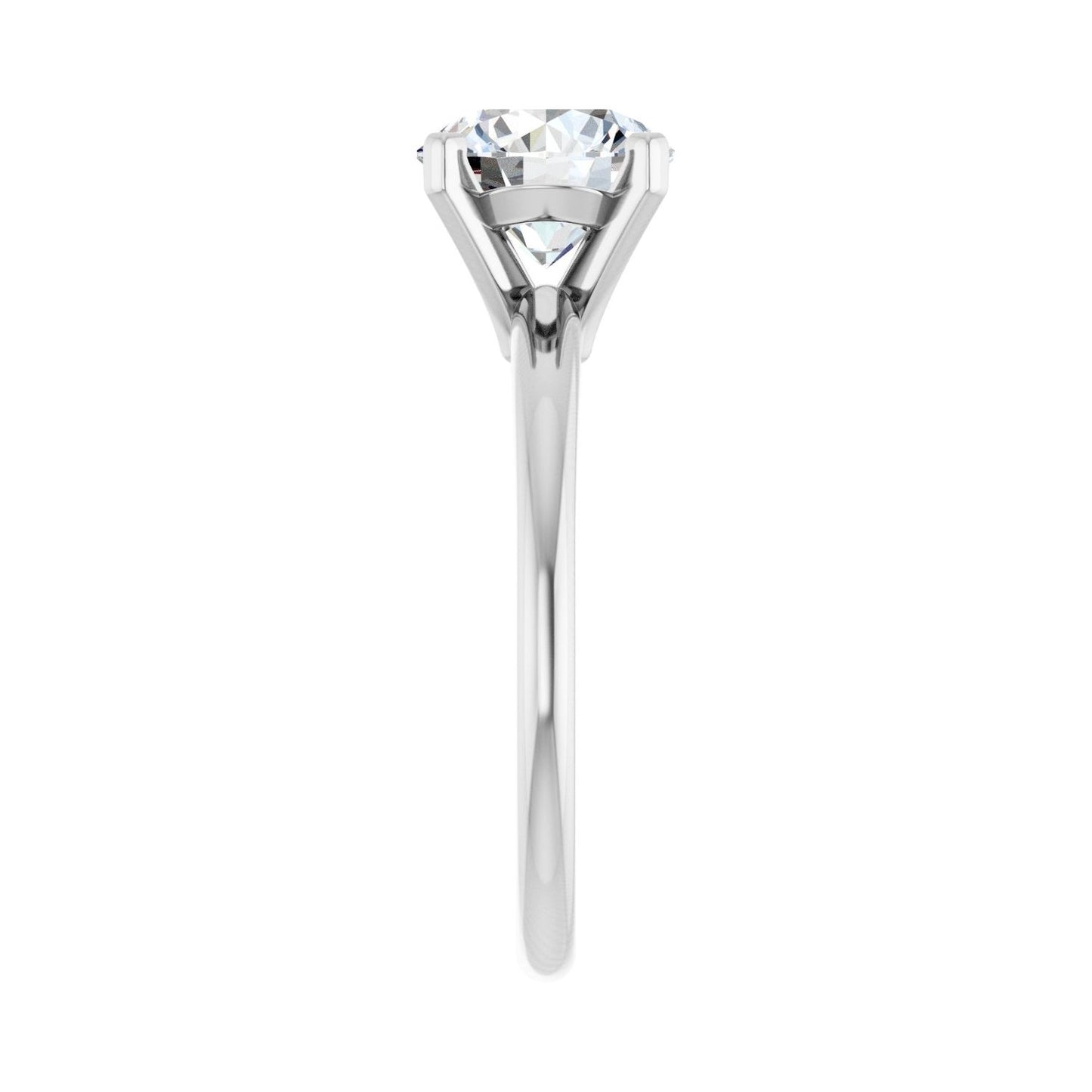 Round Engagement Ring | Metal Type=14K White Gold | Center Stone Size=2 CT | Image 4