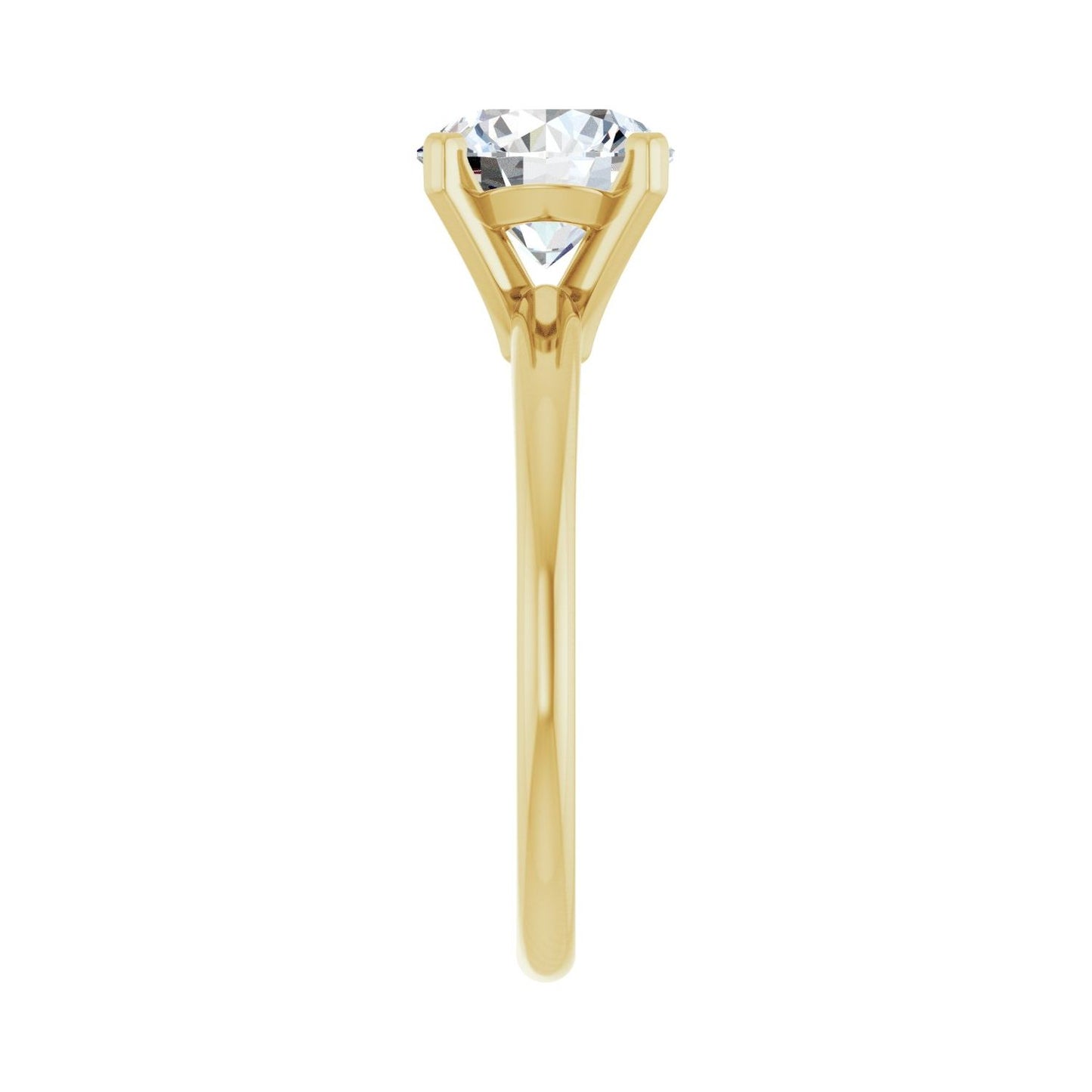 Round Engagement Ring | Metal Type=14K Yellow Gold | Center Stone Size=2 CT | Image 4