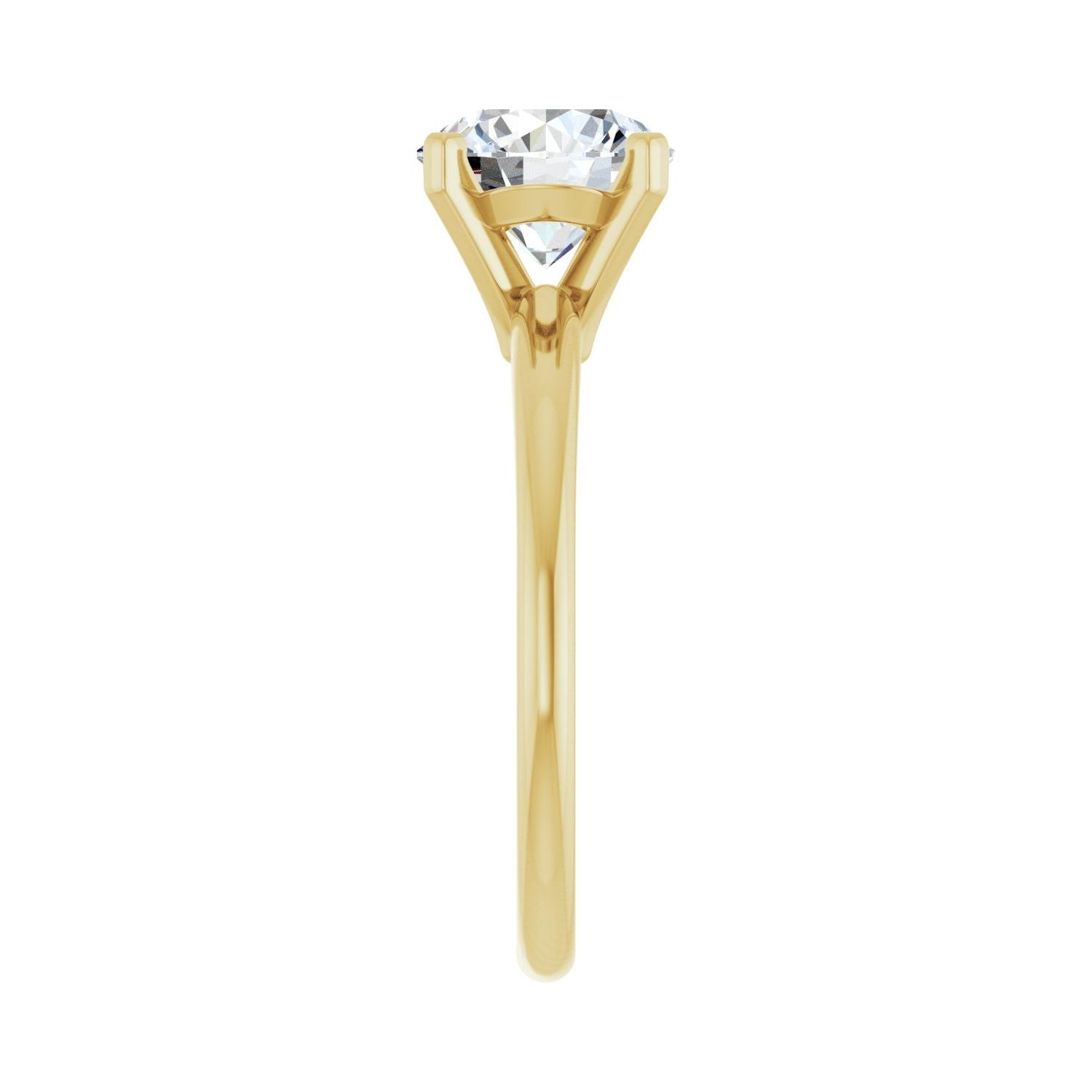 Round Engagement Ring | Metal Type=14K Yellow Gold | Center Stone Size=2 CT | Image 4