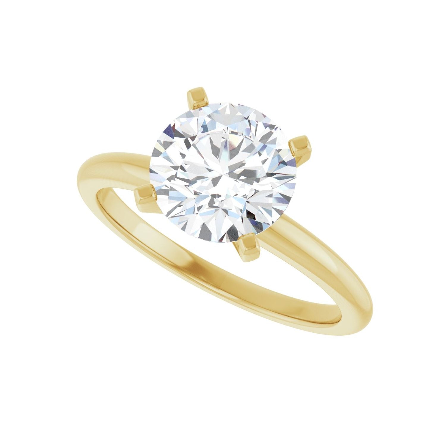 Round Engagement Ring | Metal Type=14K Yellow Gold | Center Stone Size=2 CT | Image 5