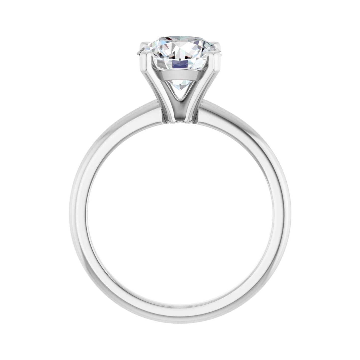 Round Engagement Ring | Metal Type=14K White Gold | Center Stone Size=2 CT | Image 2