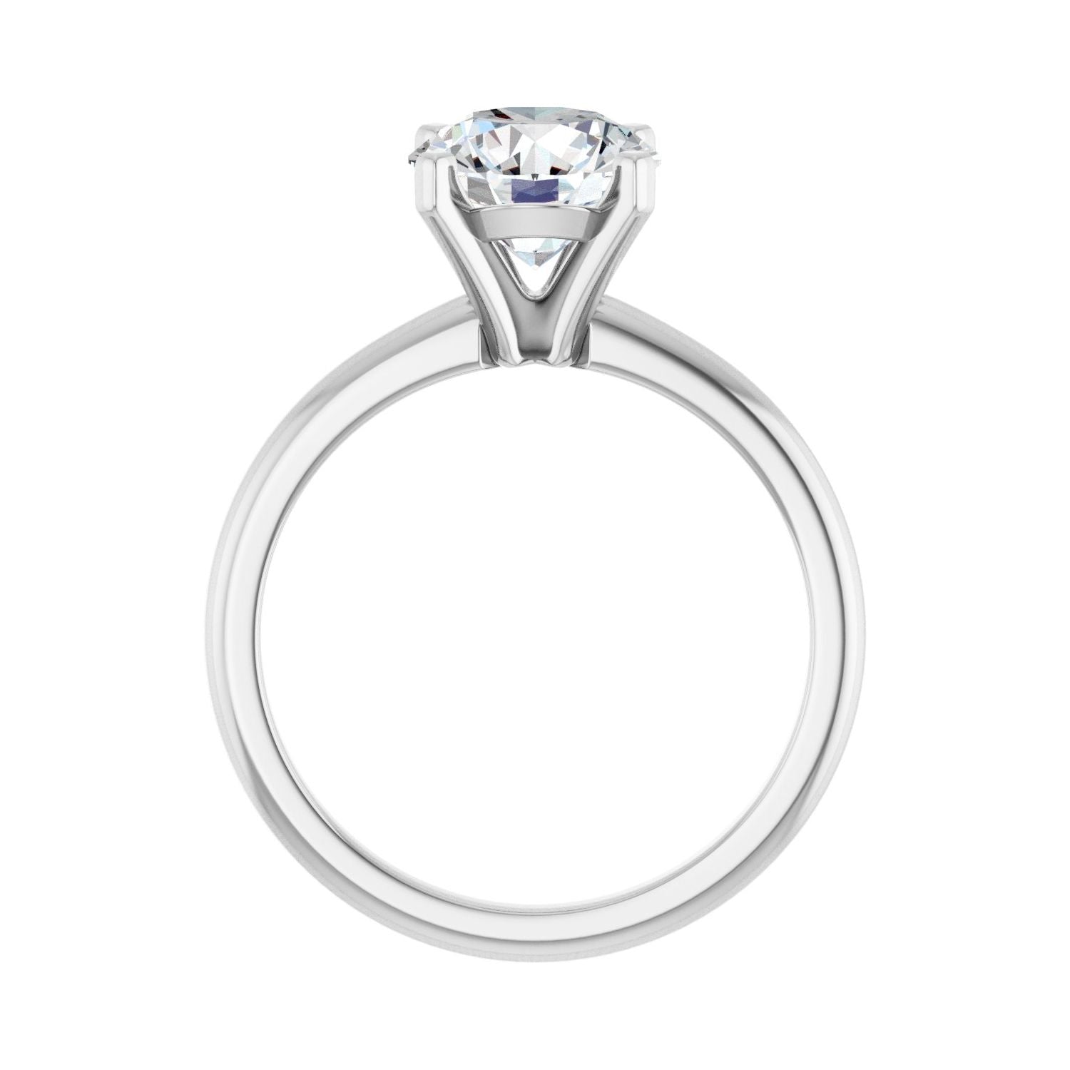 Round Engagement Ring | Metal Type=14K White Gold | Center Stone Size=2 CT | Image 2