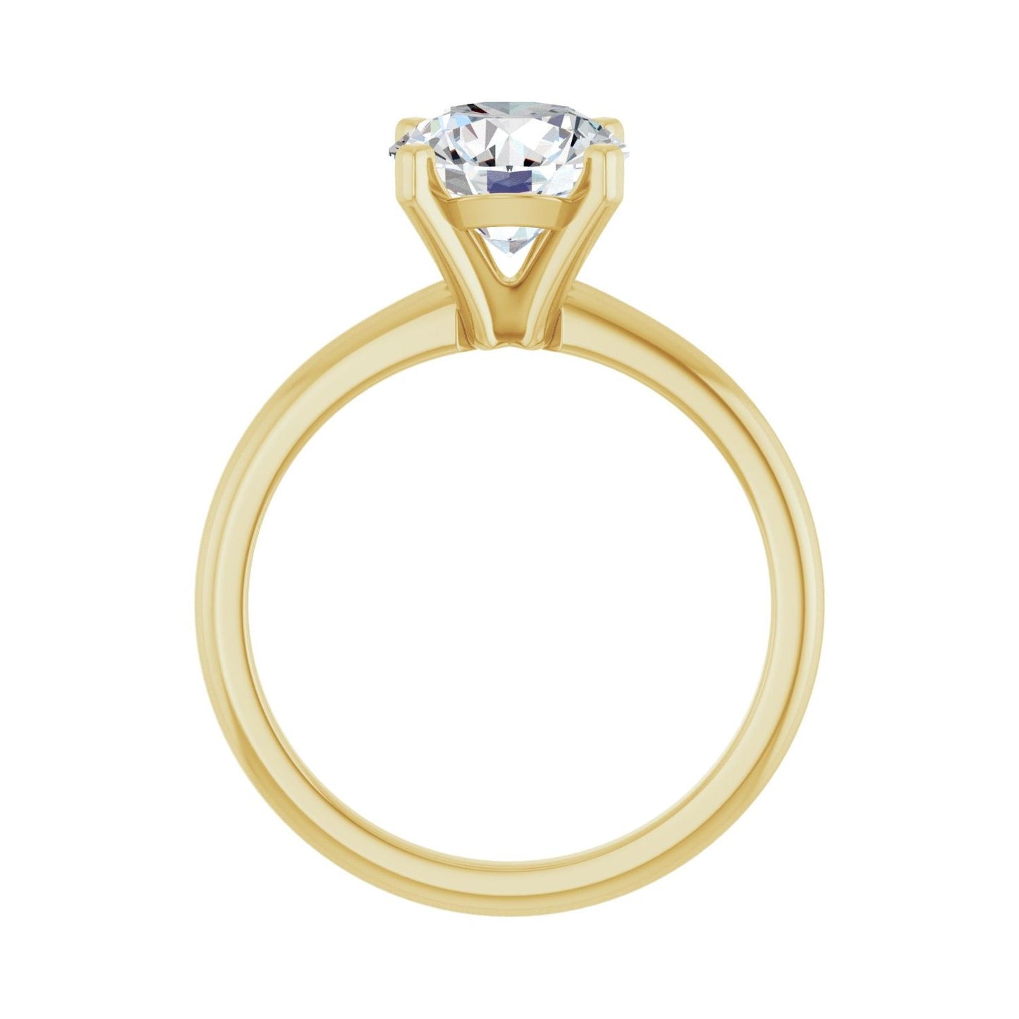 Round Engagement Ring | Metal Type=14K Yellow Gold | Center Stone Size=2 CT | Image 2