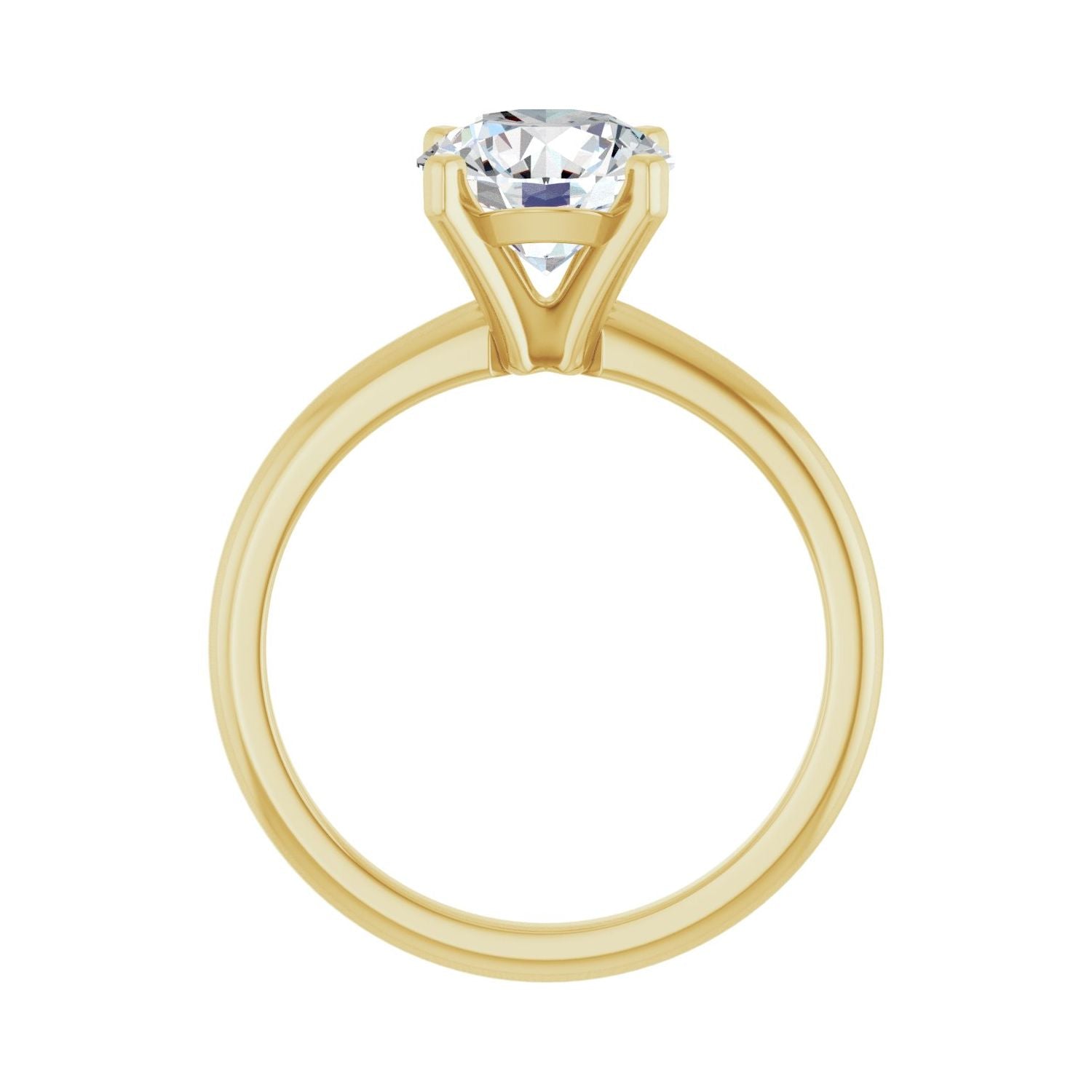 Round Engagement Ring | Metal Type=14K Yellow Gold | Center Stone Size=2 CT | Image 2