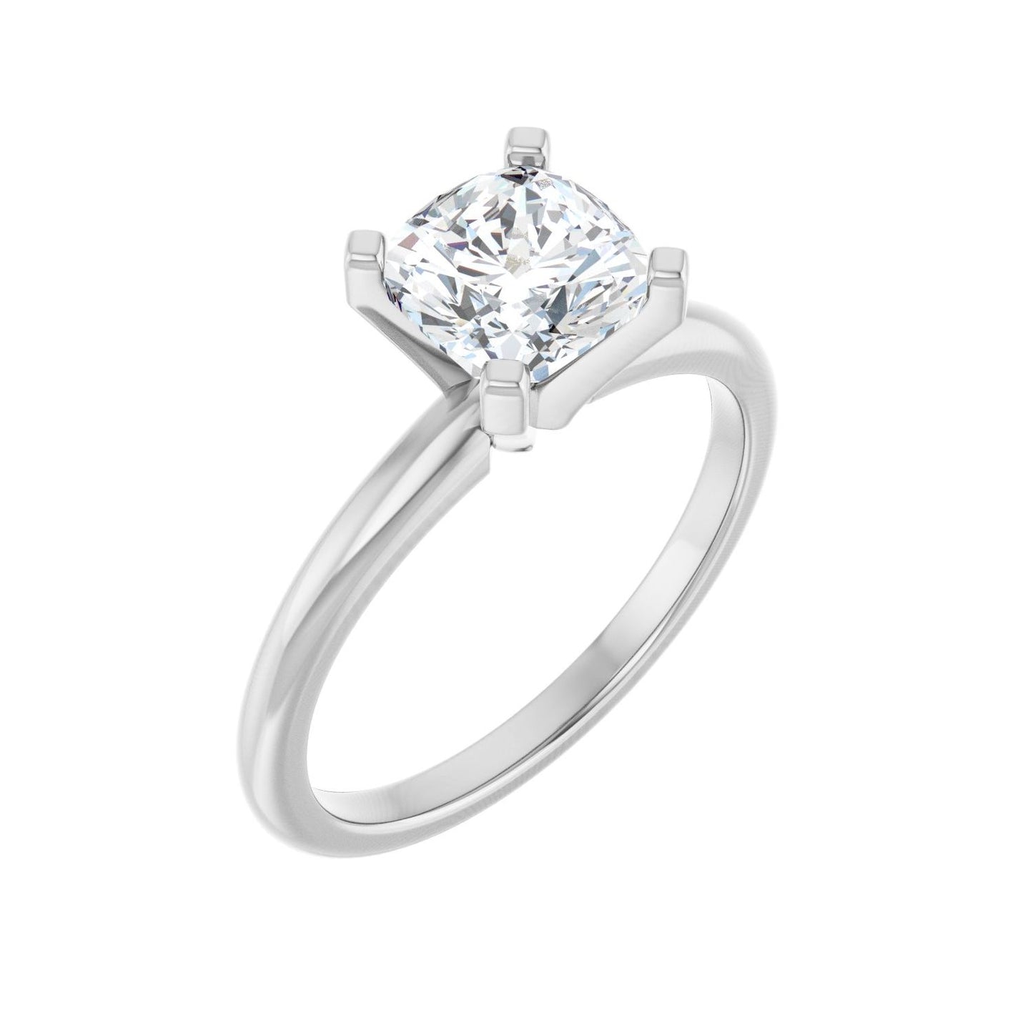 Cushion Engagement Ring | Metal Type=14K White Gold | Center Stone Size=1.5 CT | Image 1