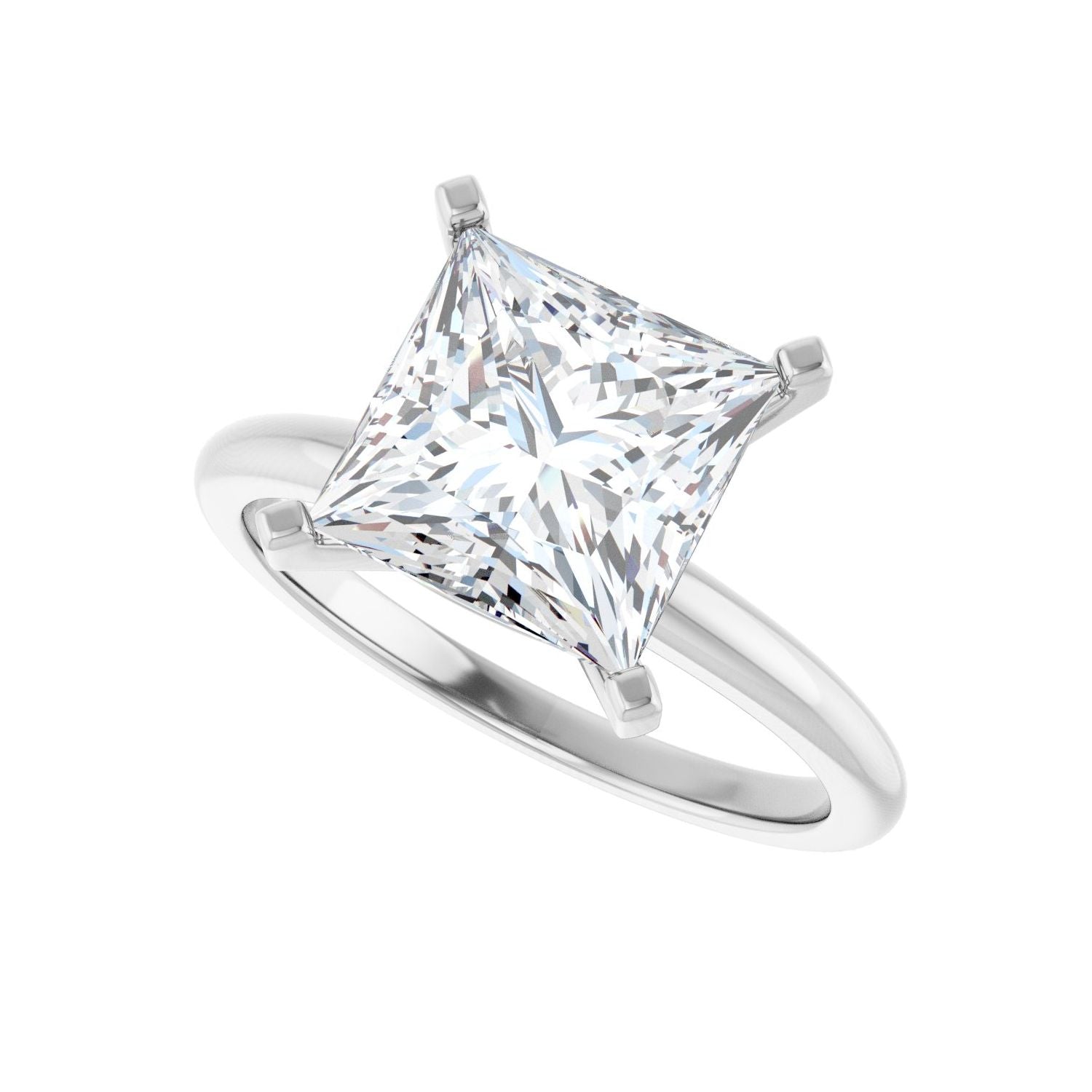 Square Engagement Ring | Metal Type=14K White Gold | Center Stone Size=3 CT | Image 5