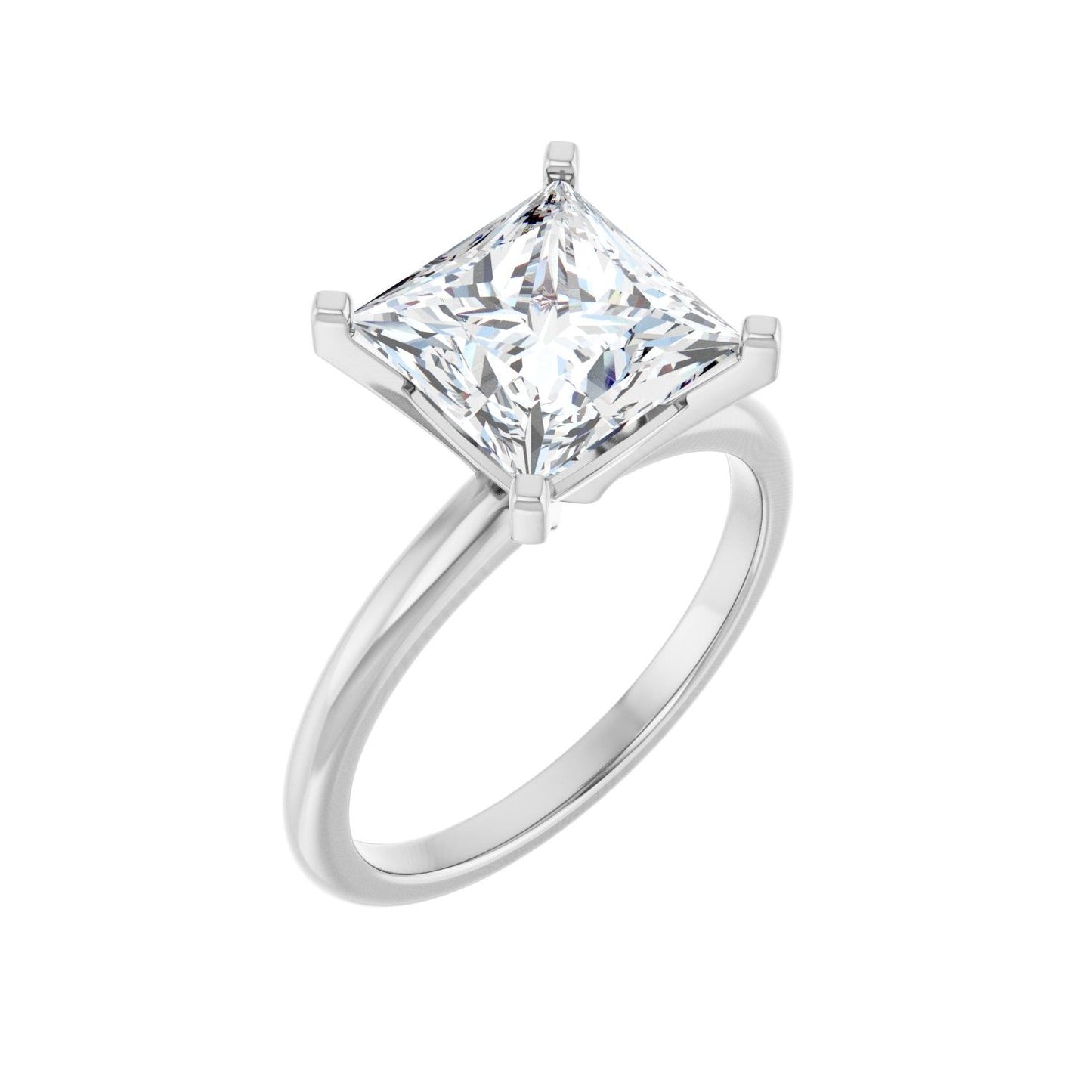 Square Engagement Ring | Metal Type=14K White Gold | Center Stone Size=3 CT | Image 1
