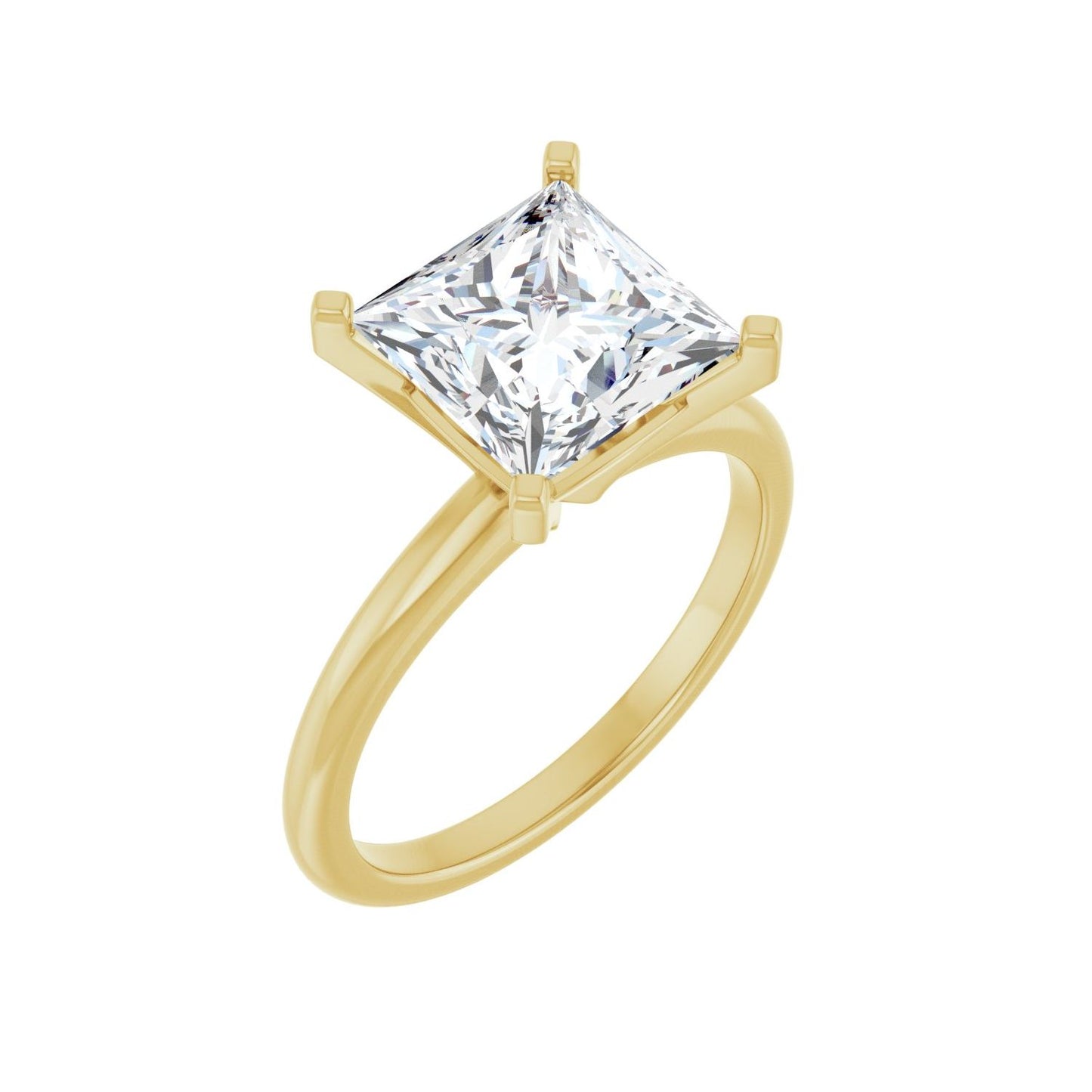 Square Engagement Ring | Metal Type=14K Yellow Gold | Center Stone Size=3 CT | Image 1