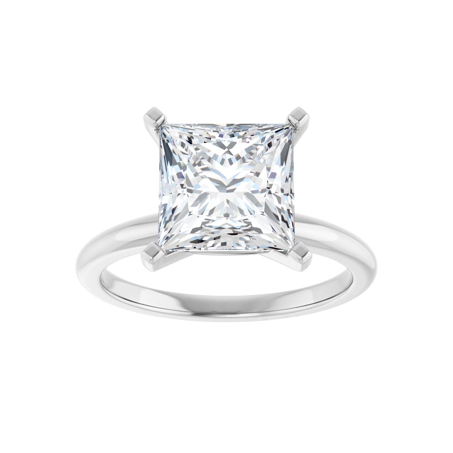 Square Engagement Ring | Metal Type=14K White Gold | Center Stone Size=3 CT | Image 3
