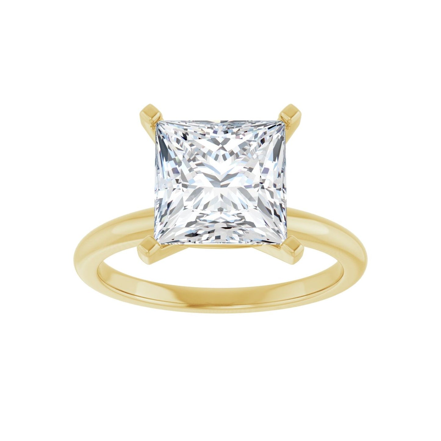 Square Engagement Ring | Metal Type=14K Yellow Gold | Center Stone Size=3 CT | Image 3