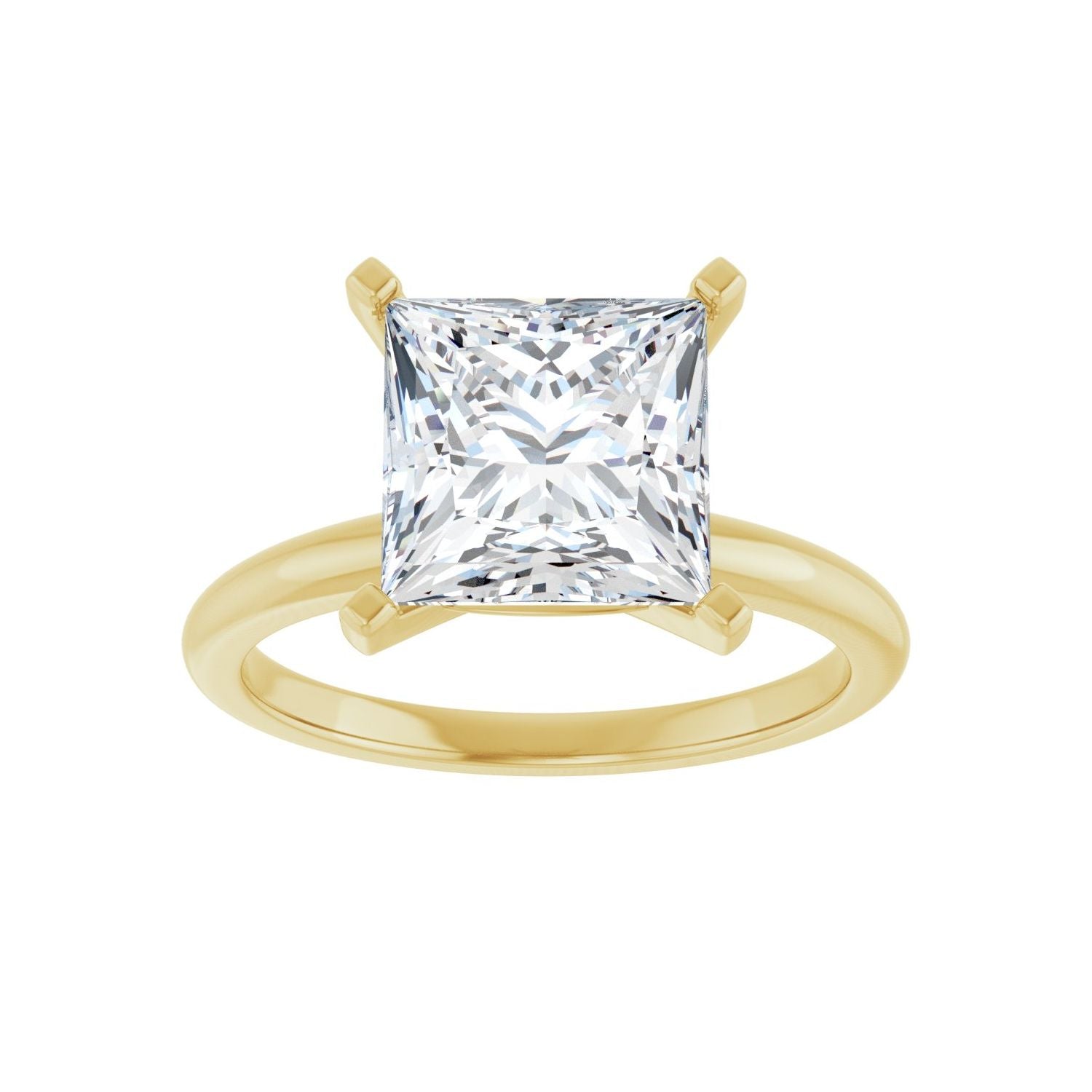 Square Engagement Ring | Metal Type=14K Yellow Gold | Center Stone Size=3 CT | Image 3