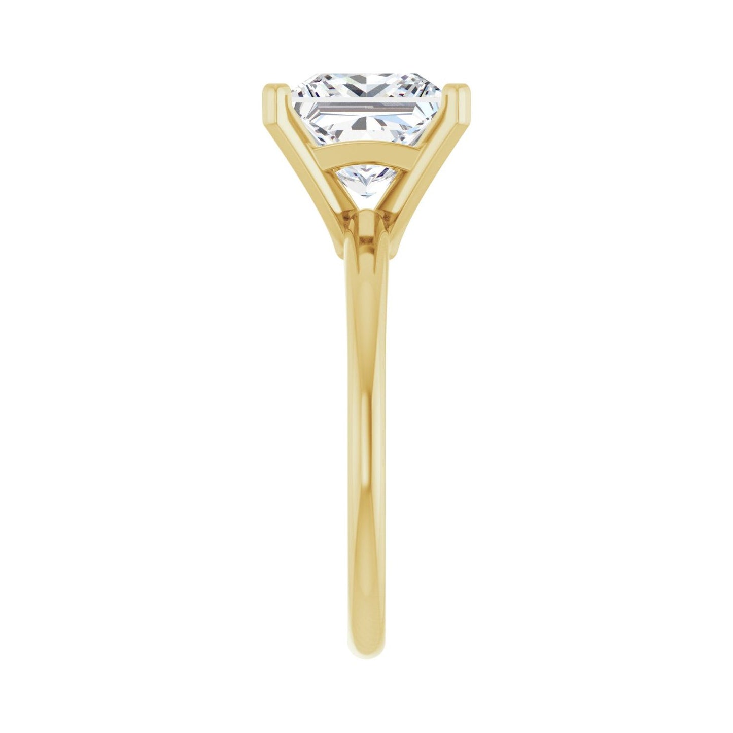 Square Engagement Ring | Metal Type=14K Yellow Gold | Center Stone Size=3 CT | Image 4