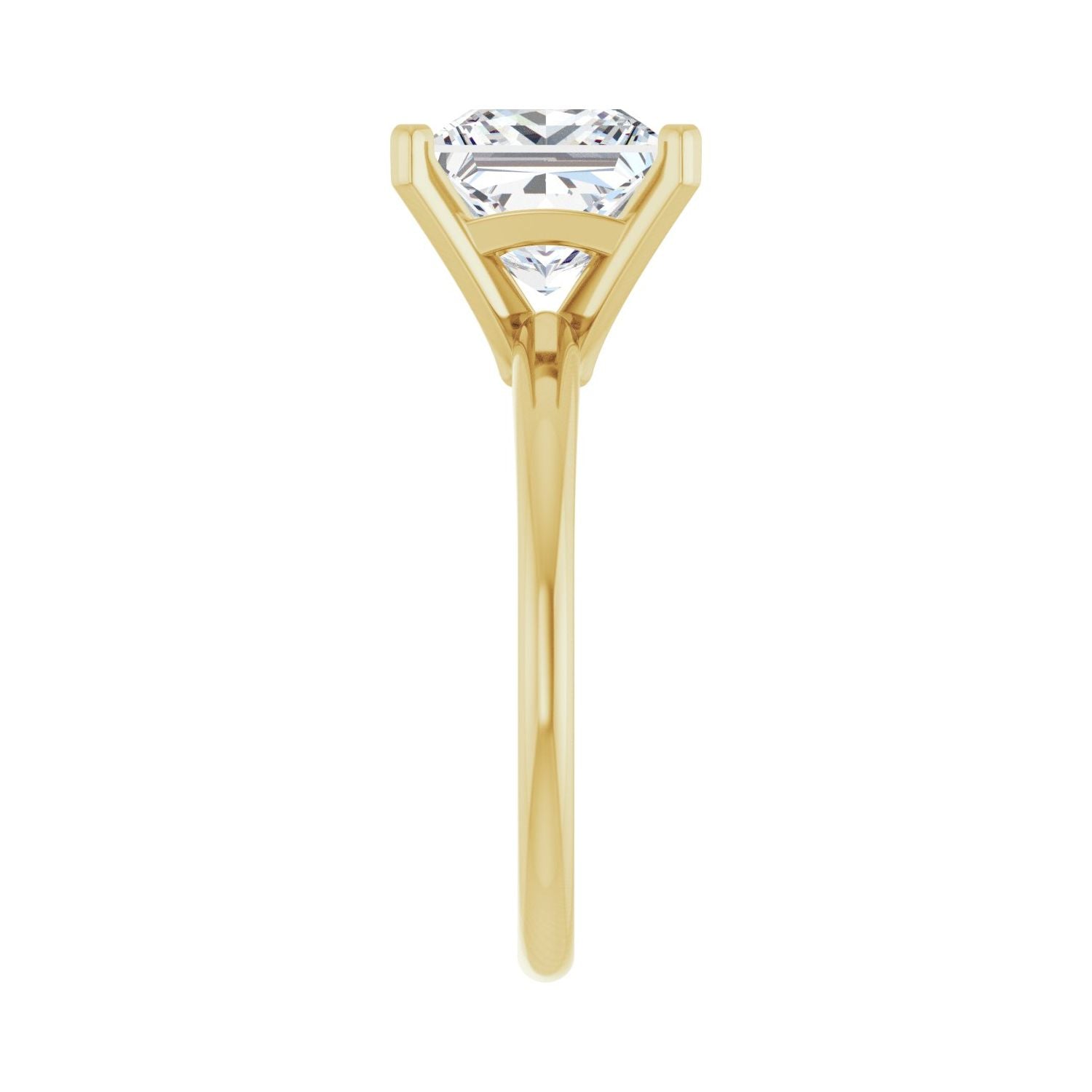 Square Engagement Ring | Metal Type=14K Yellow Gold | Center Stone Size=3 CT | Image 4
