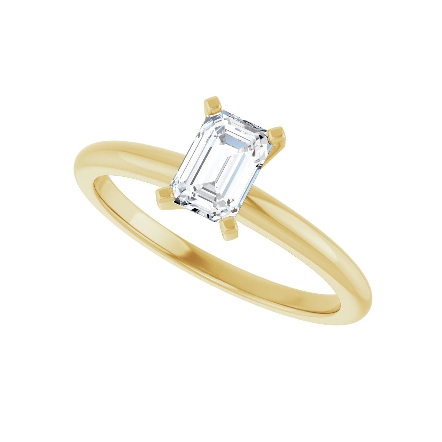 Emerald Engagement Ring | Metal Type=14K Yellow Gold | Center Stone Size=1 CT | Image 5