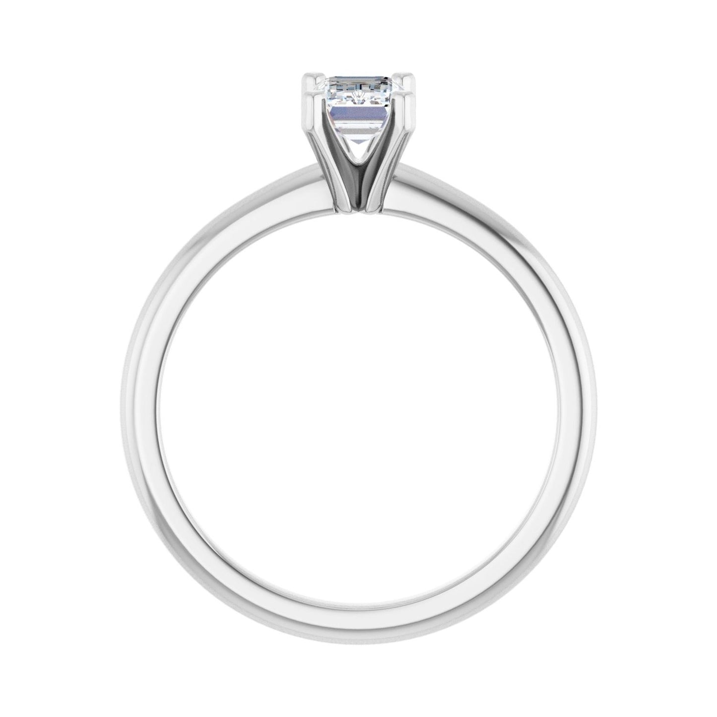 Emerald Engagement Ring | Metal Type=14K White Gold | Center Stone Size=1 CT | Image 2