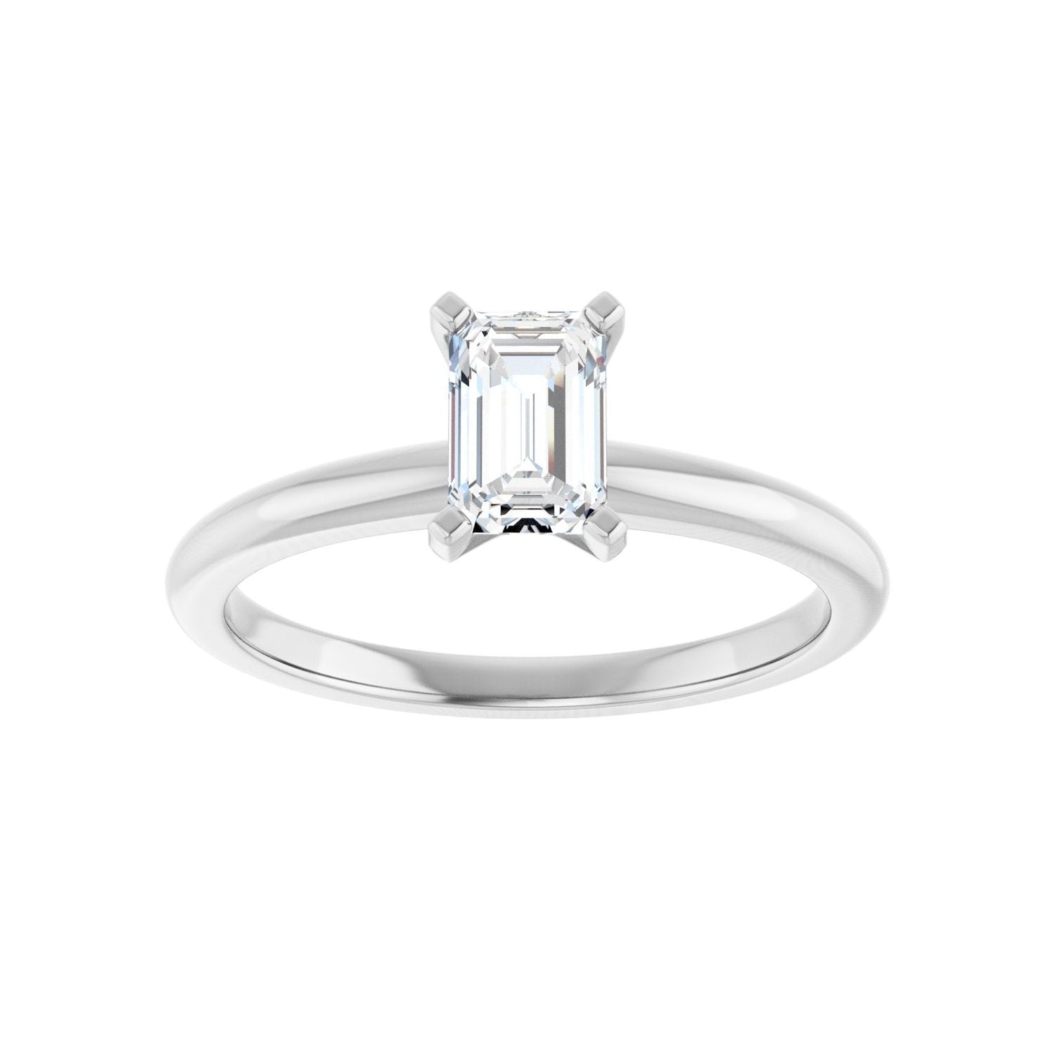 Emerald Engagement Ring | Metal Type=14K White Gold | Center Stone Size=1 CT | Image 3