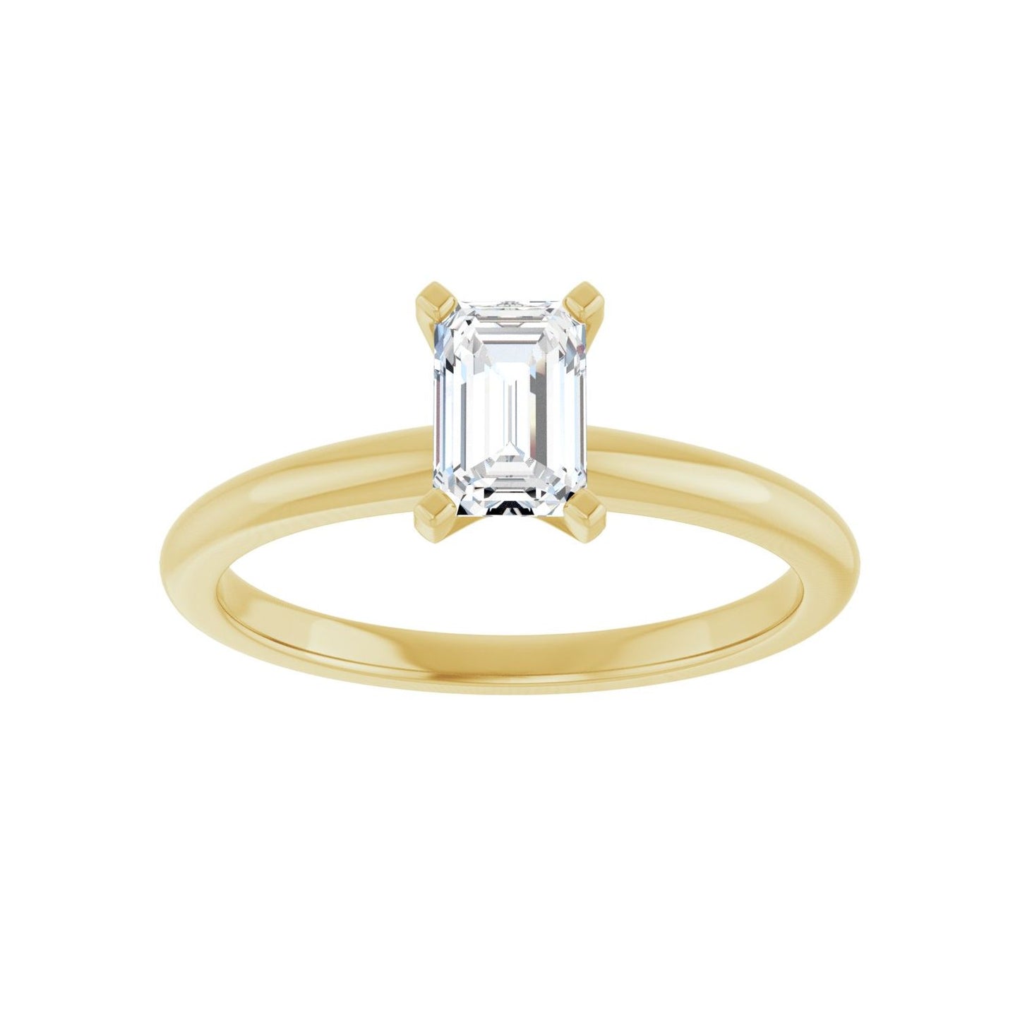 Emerald Engagement Ring | Metal Type=14K Yellow Gold | Center Stone Size=1 CT | Image 3