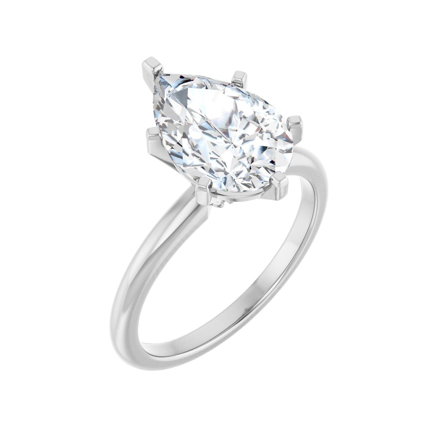 Pear Engagement Ring | Metal Type=14K White Gold | Center Stone Size=3 CT | Image 1
