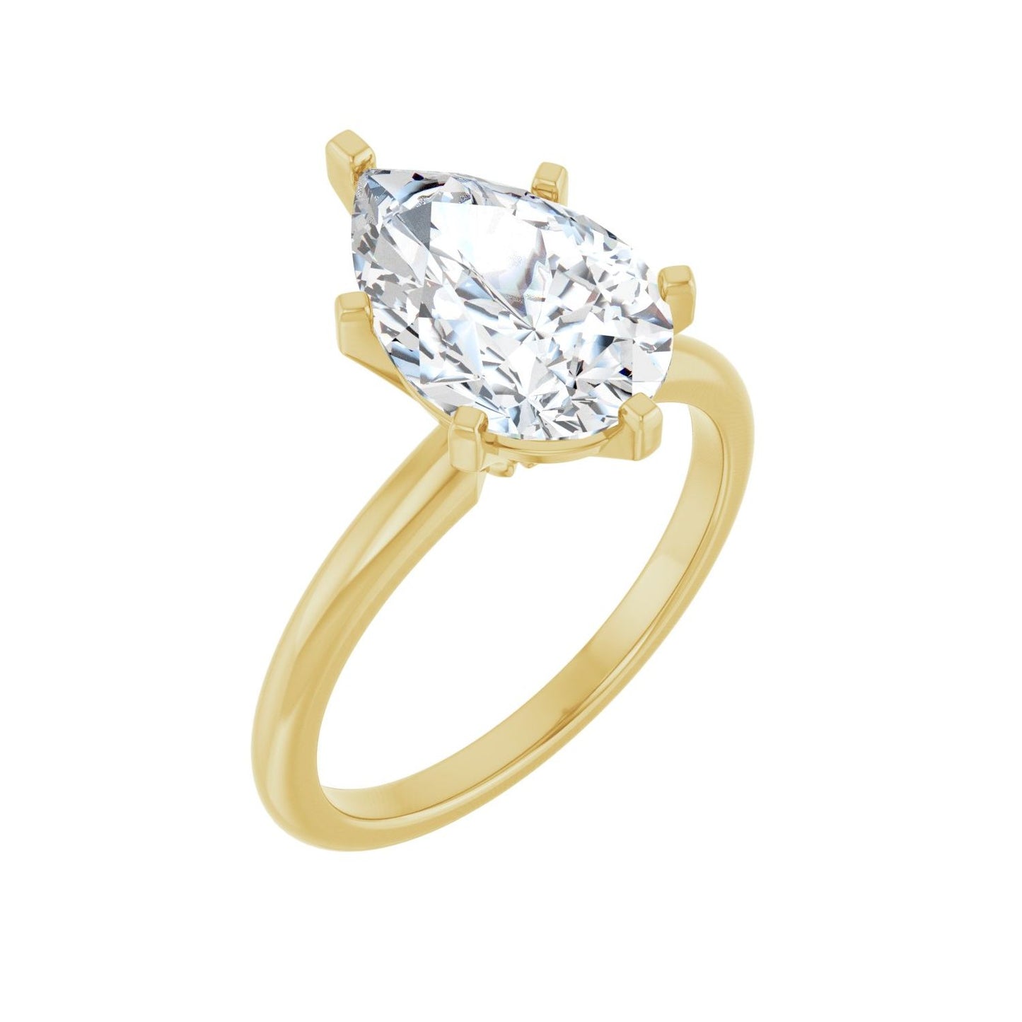 Pear Engagement Ring | Metal Type=14K Yellow Gold | Center Stone Size=3 CT | Image 1