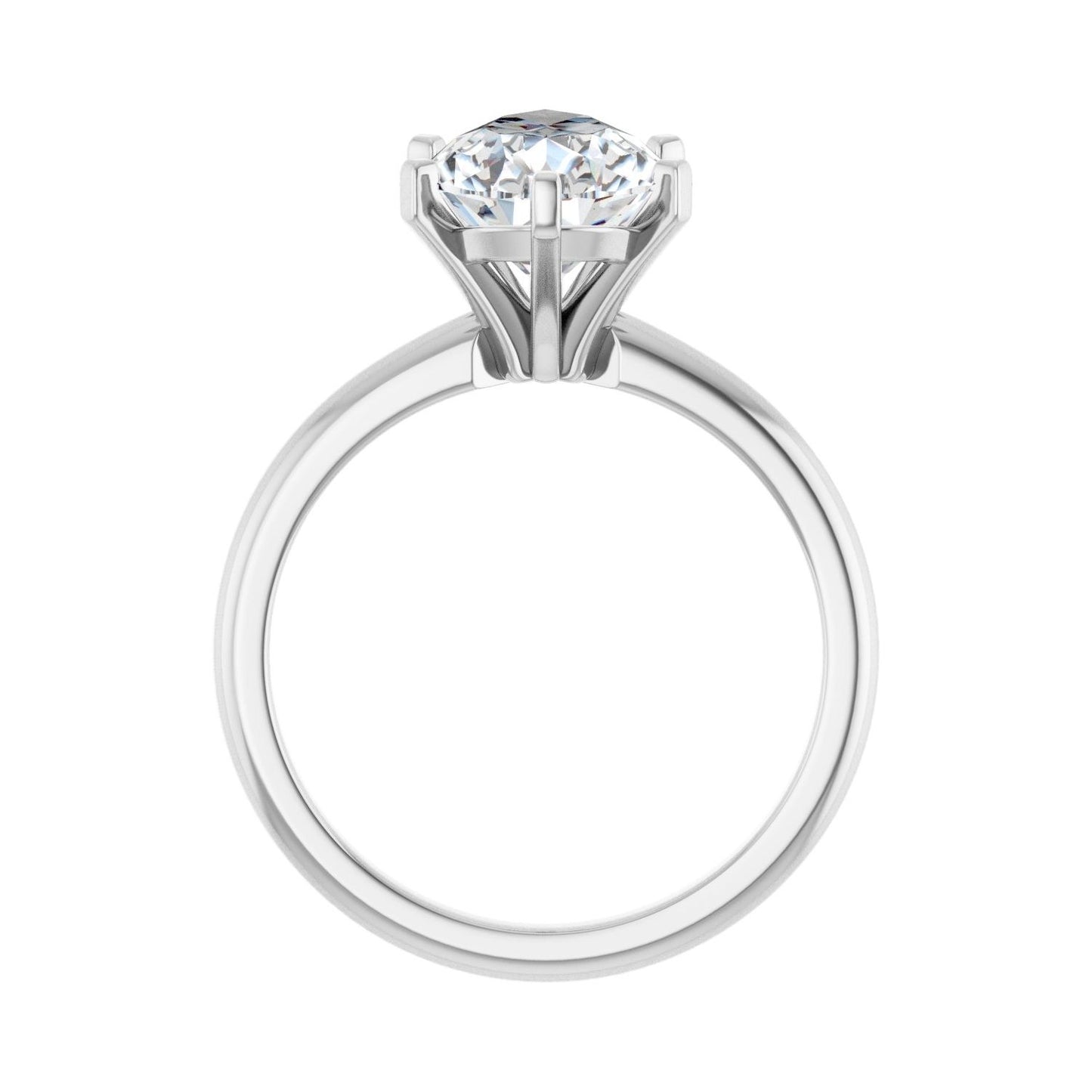 Pear Engagement Ring | Metal Type=14K White Gold | Center Stone Size=3 CT | Image 2