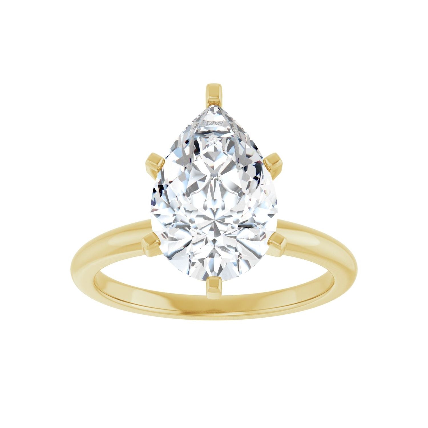 Pear Engagement Ring | Metal Type=14K Yellow Gold | Center Stone Size=3 CT | Image 3