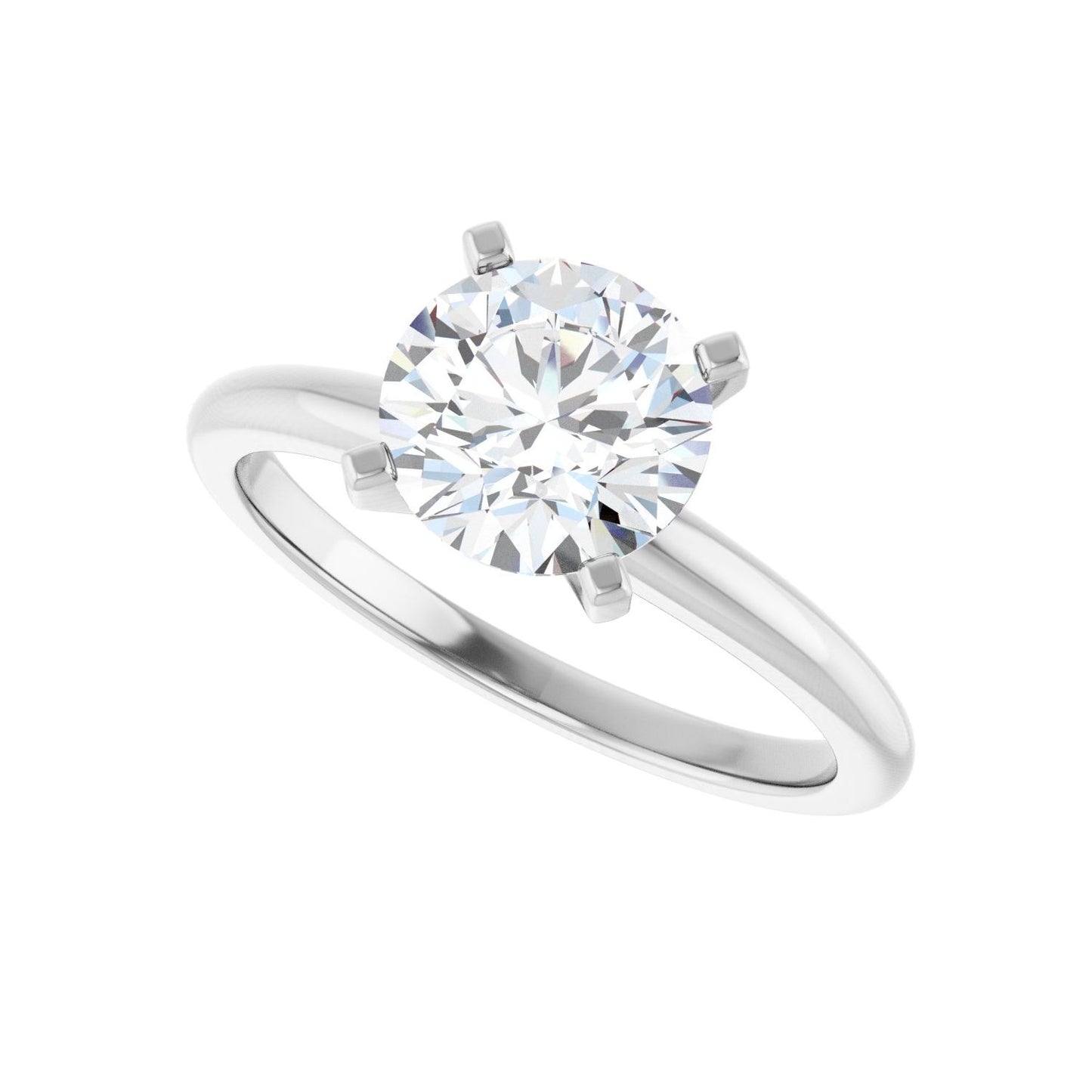 Round Engagement Ring | Metal Type=14K White Gold | Center Stone Size=1.5 CT | Image 5