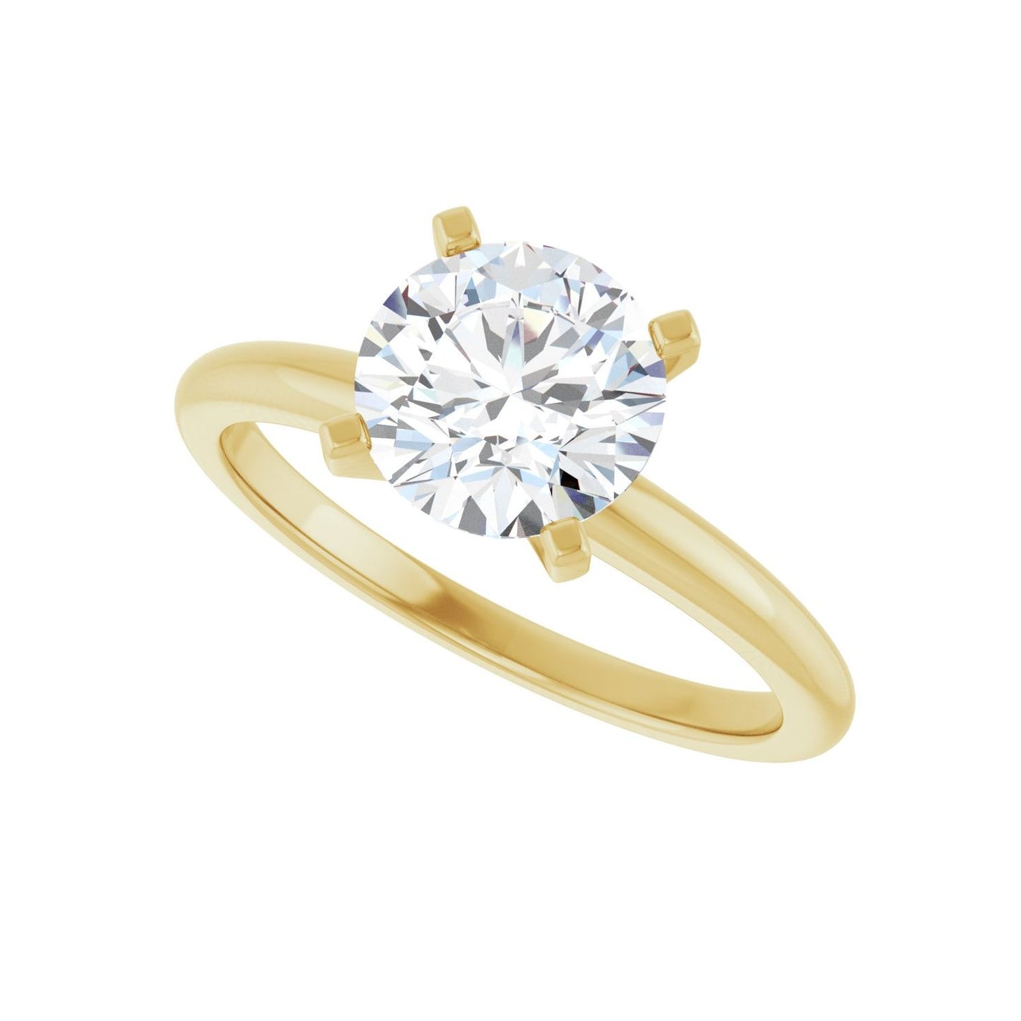 Round Engagement Ring | Metal Type=14K Yellow Gold | Center Stone Size=1.5 CT | Image 5